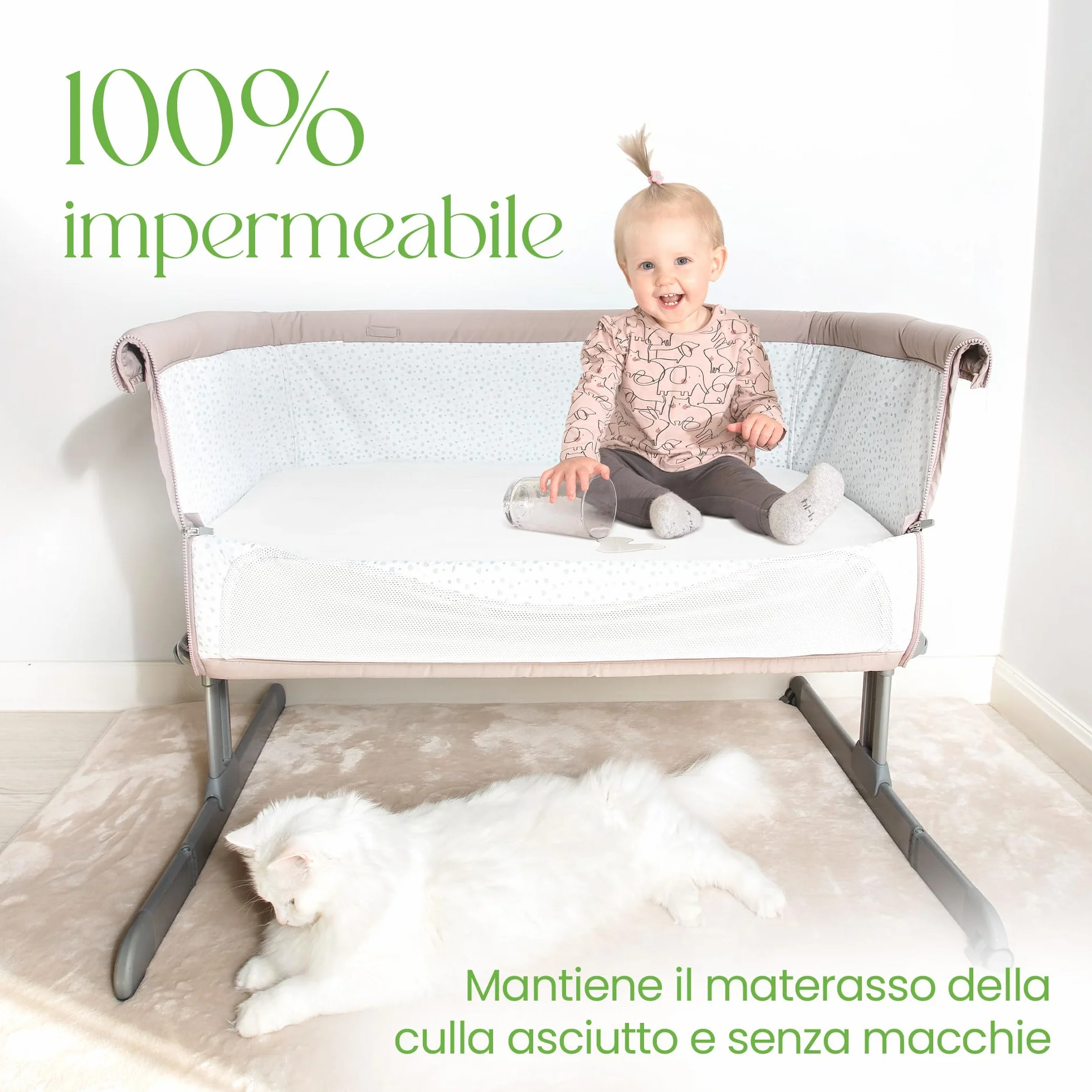 Coprimaterasso Next To Me 51x85 Cm Bambù Super Morbido Anallergico Antibatterico Impermeabile
