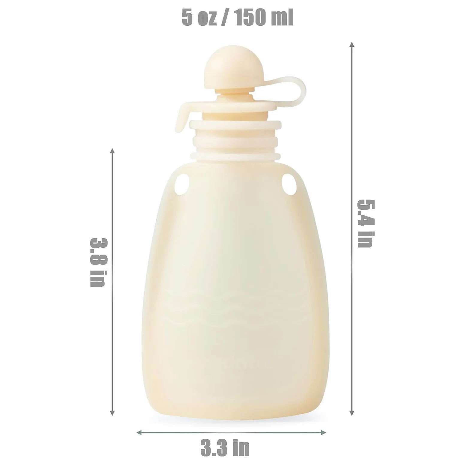 PandaEar Set di 3 Sacchetti Riutilizzabili in Silicone per Pappe per Neonati 150 ml Beige Blu Verde