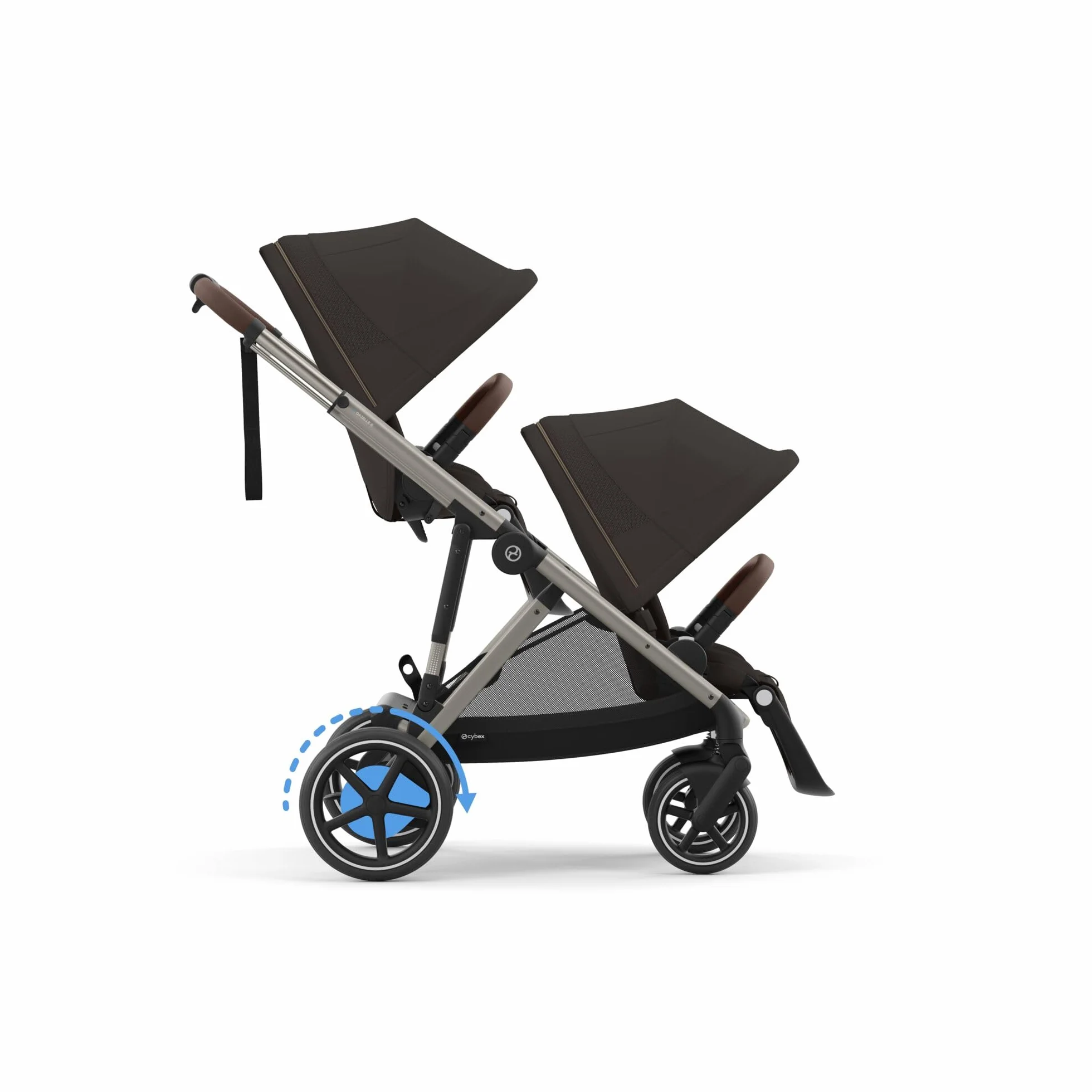 CYBEX Passeggino Gold e-GAZELLE S, max. 22 kg, sistema all-in-1 con azionamento elettrico, Chocolate Brown