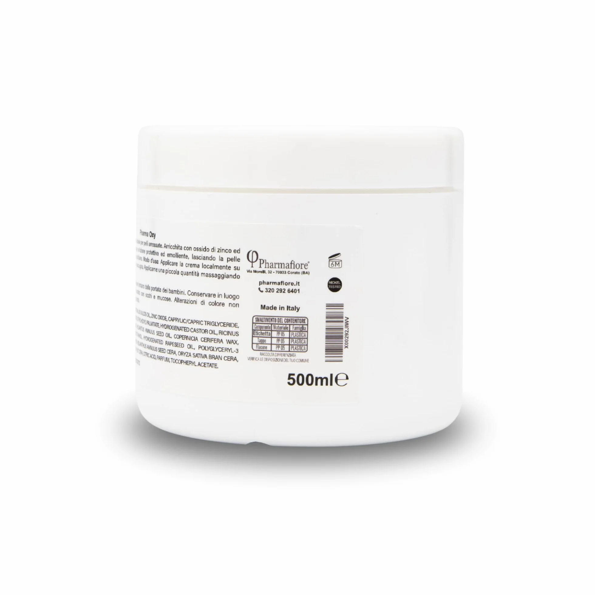 Crema all'Ossido di Zinco Lenitiva Pasta Protettiva per Pelli Irritate 500 ml