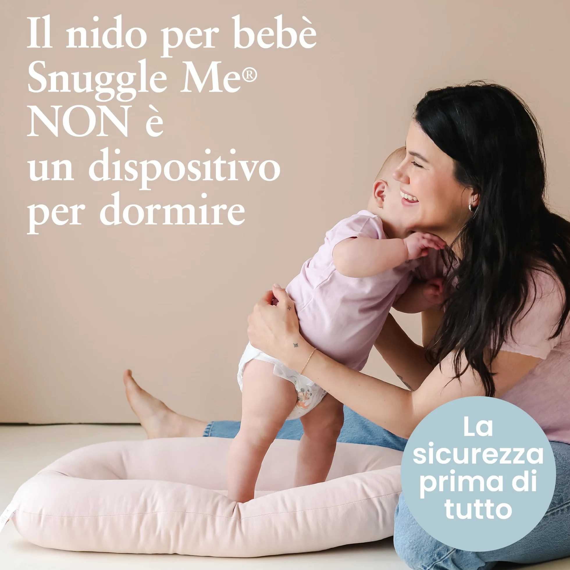 Snuggle Me® Nido Neonato 0-9 Miesiąc - Poduszka Gniazdo z Bawełny Organicznej, Wypełnienie Fibrefill, Pranie w Pralce, Torba Podróżna Honey