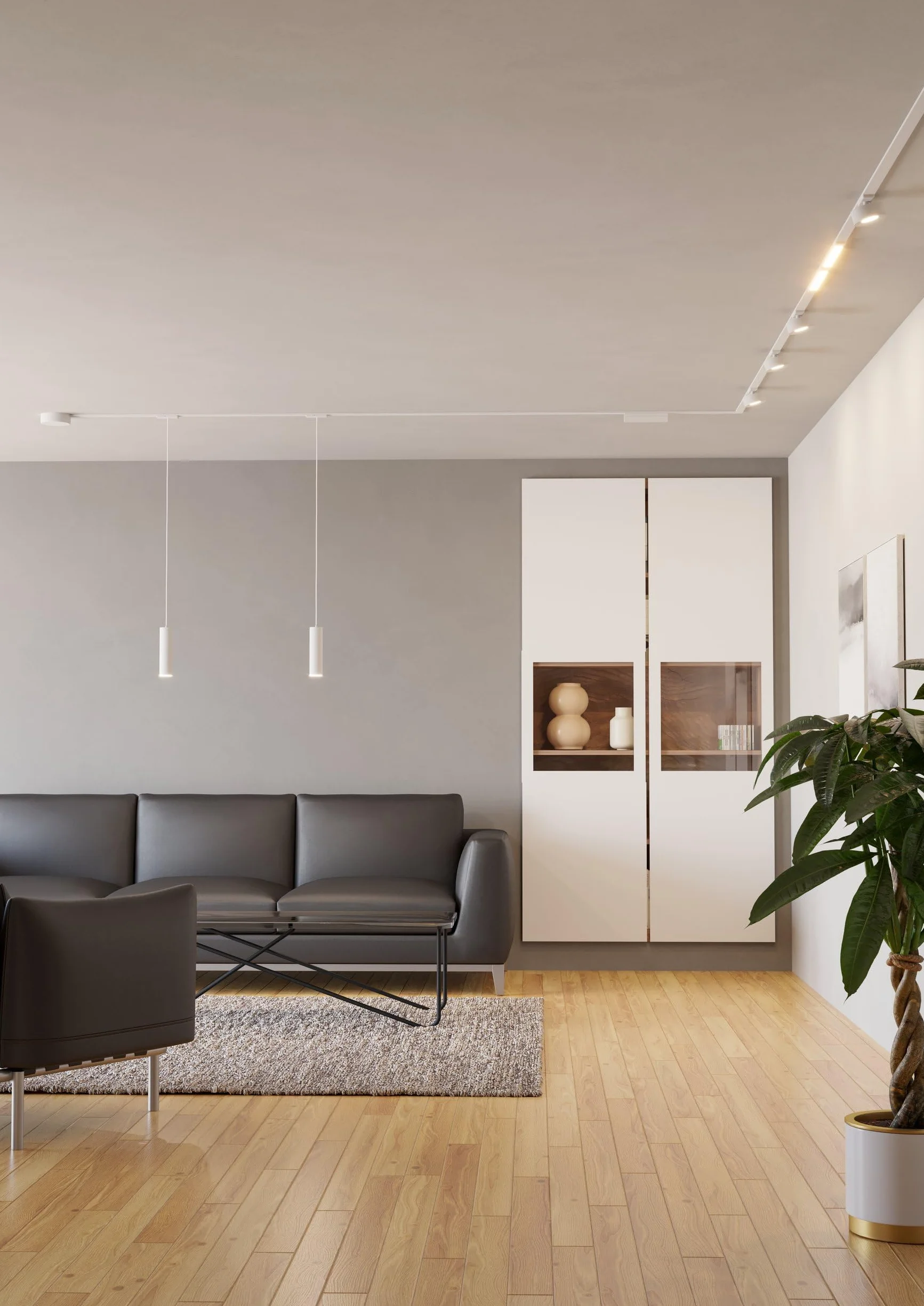 Eglo Sistema binario Track Plus a bassa tensione, set espandibile con telecomando, starter per parete e soffitto, plastica bianca, lunghezza 95 cm