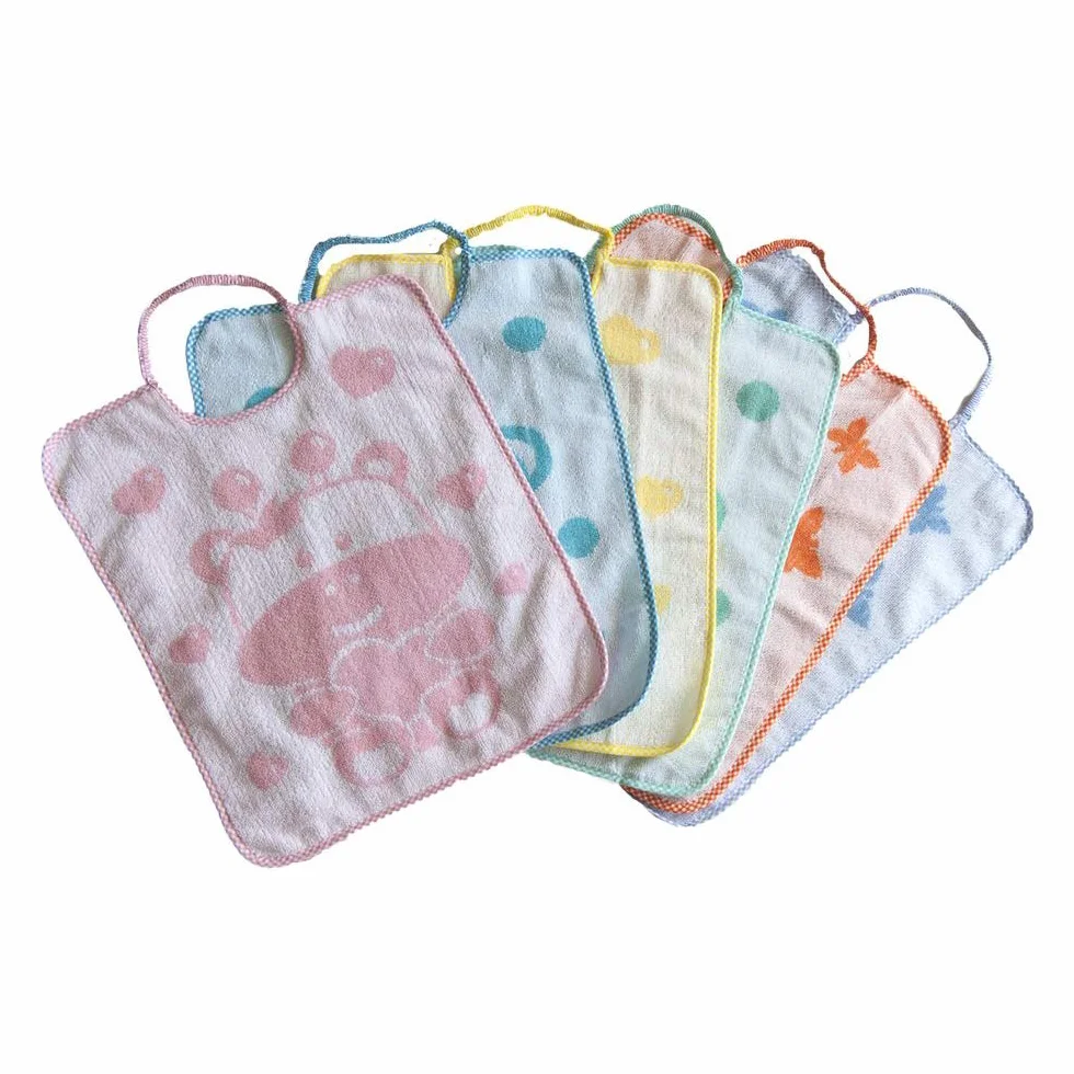 Bavaglino elastico Cotone Colori Assortiti 31 x 38 cm Confezione da 6