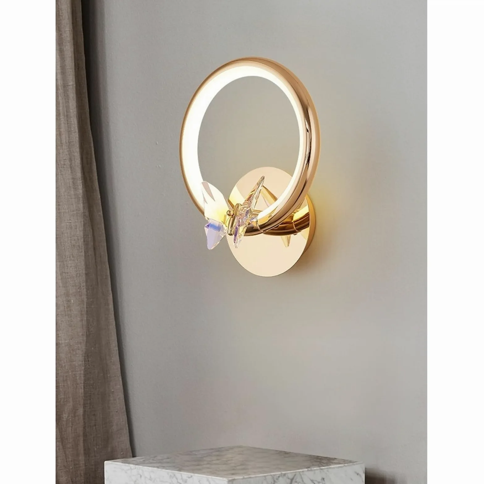 Decorazioni da parete Lampada da parete moderna con decorazione creativa a farfalla for i corridoi delle camere letto per la lettura