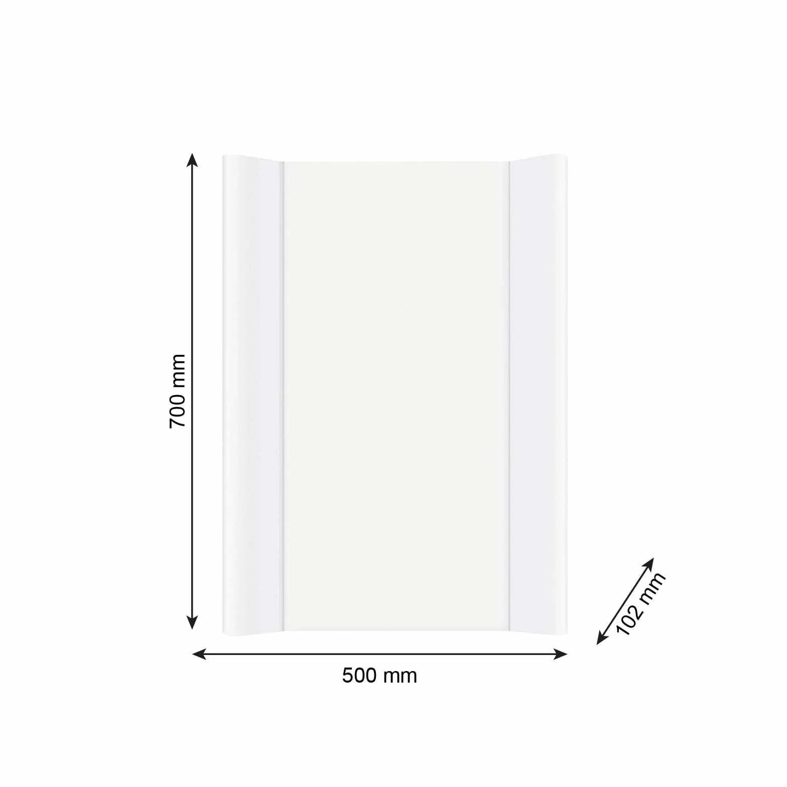Rotho Babydesign Materassino fasciatoio con bordo rialzato 70x50x10cm Bianco