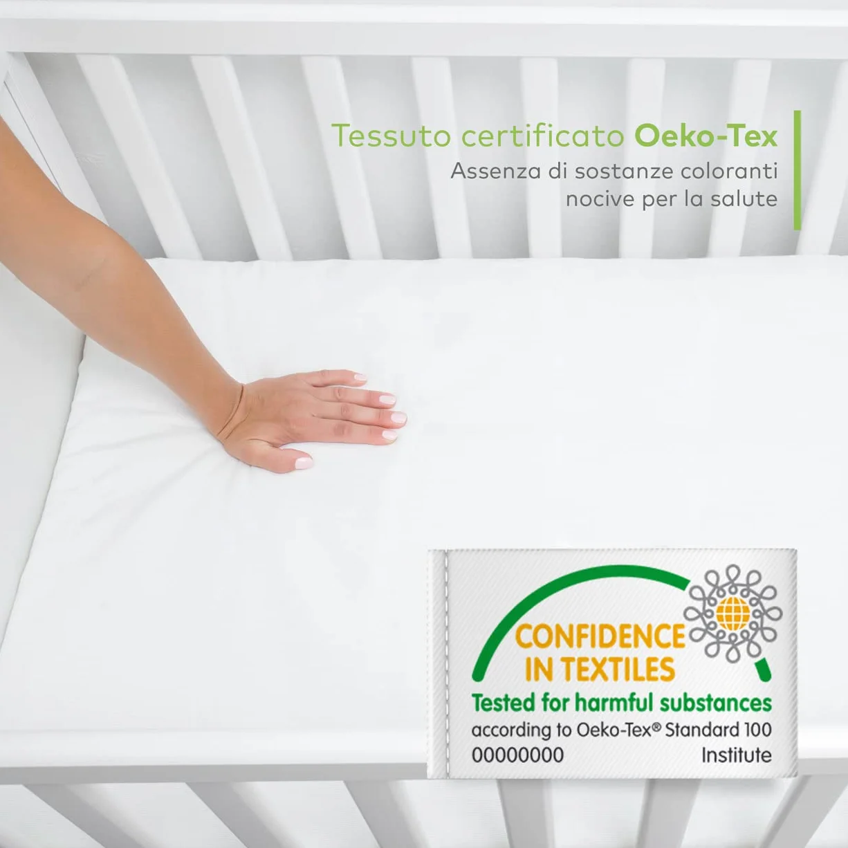 EVERGREENWEB Coprimaterasso Culla Lettino Impermeabile 64x124 cm Antiacaro Traspirante Anallergico OEKO-TEX