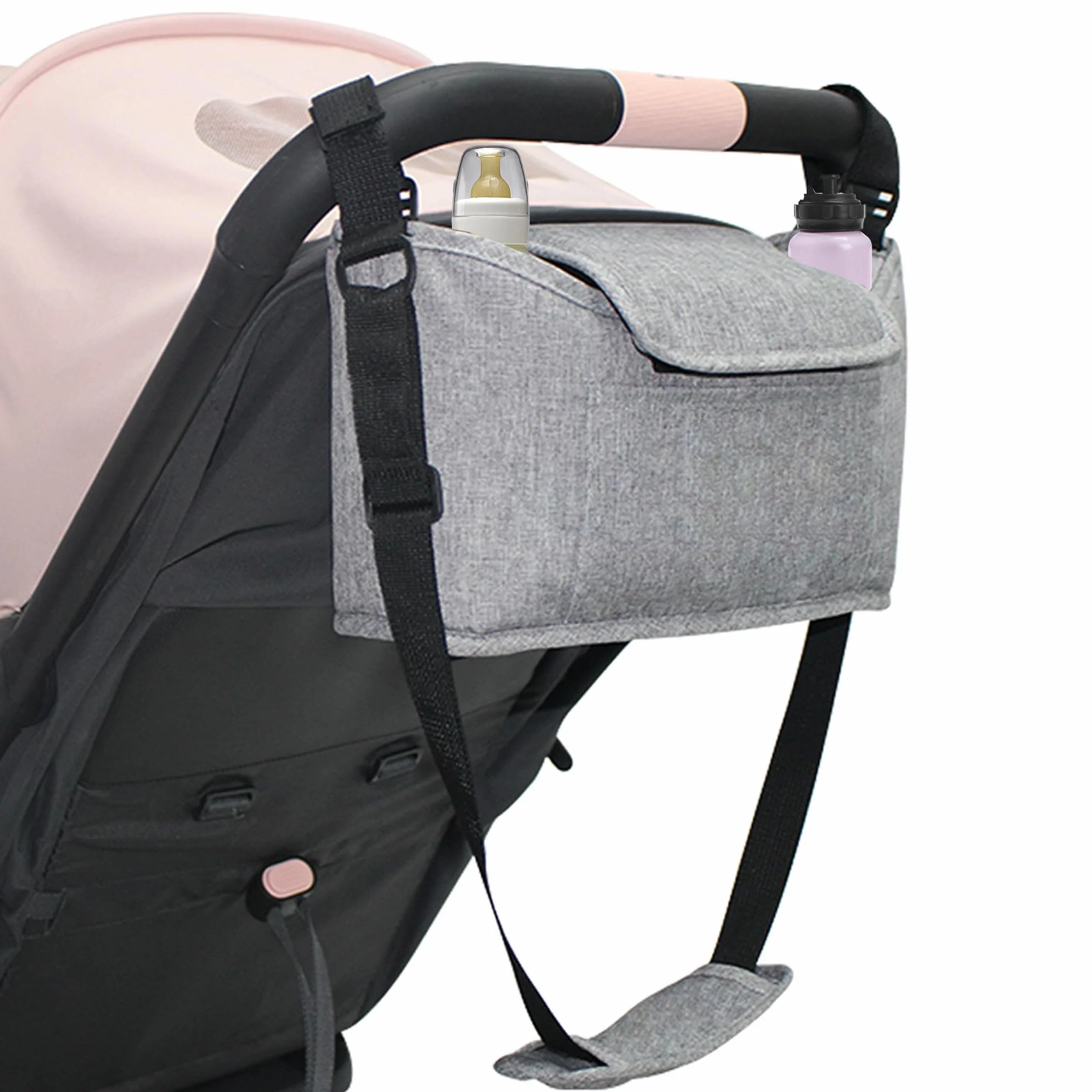 Borsa Organizer per Passeggino Universale Impermeabile con Portabicchieri (Grigio)