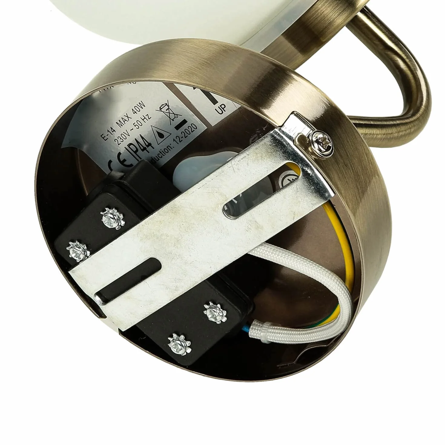 Lampada da parete per interni inox classe IP20 Applique bagno dal design in Art Nouveau stile Liberty effetto bronzo bianco E14