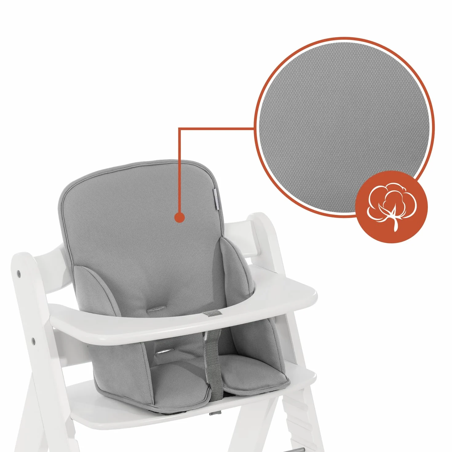 Hauck Alpha Cosy Cuscino Riduttore Seggiolone per Bambini 6 Mesi Compatibile Sediolone Pappa Alpha+ Beta+ Arketa Antiscivolo