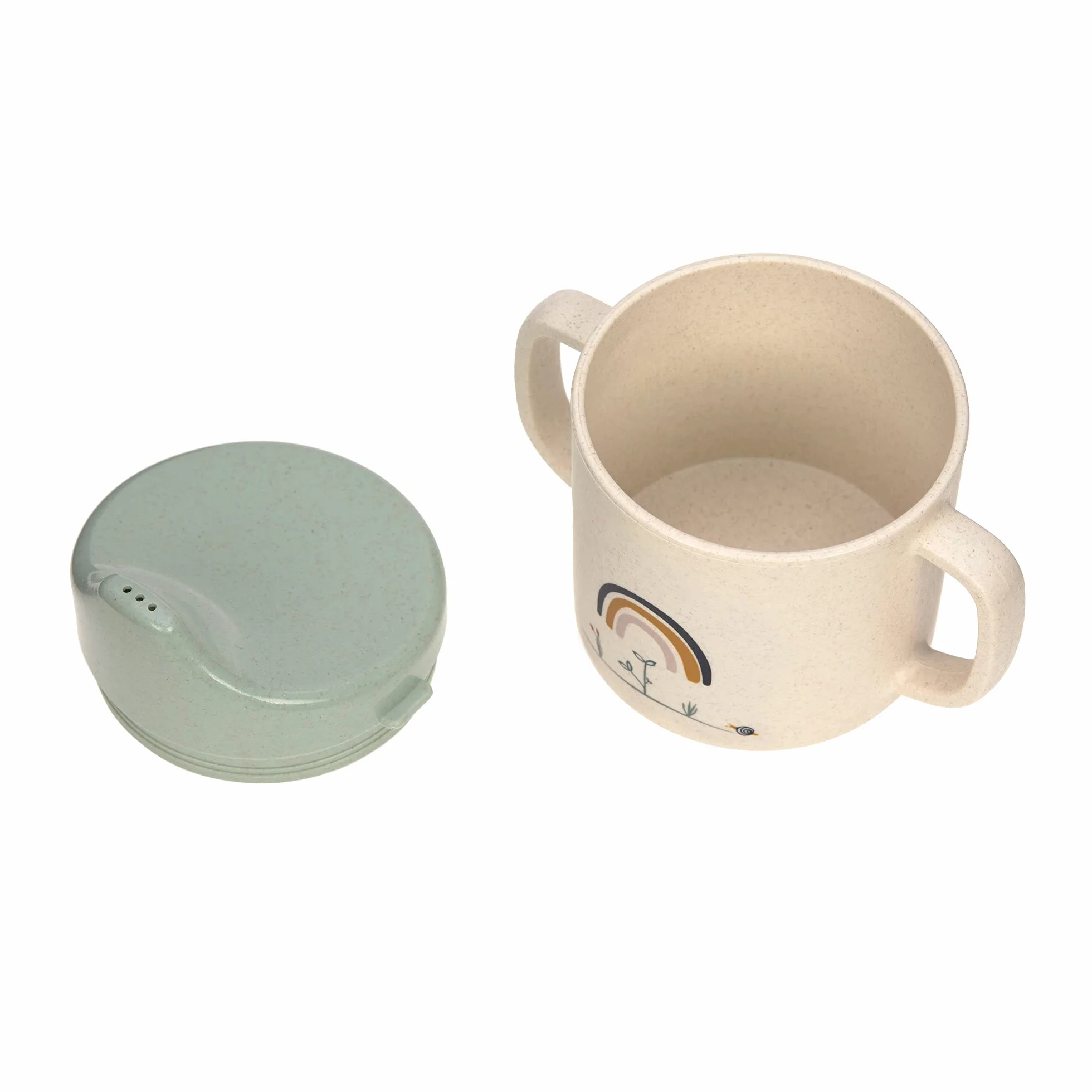 LÄSSIG Sippy Cup Little Chums Mouse 150 ml dla dzieci z manikiem i coperchio