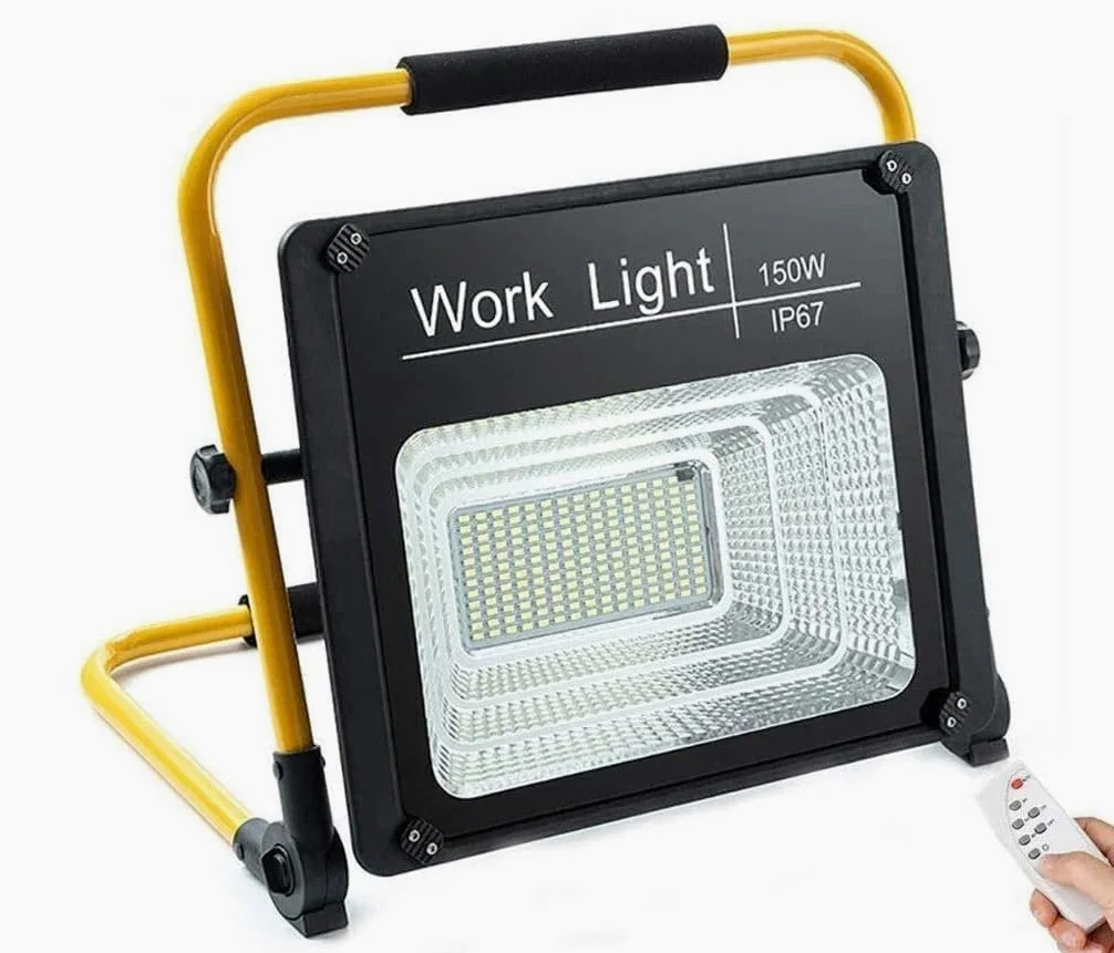 Lampada da lavoro a led 150W Lampada da lavoro a LED portatile ricaricabile | Faretto impermeabile IP67 con telecomando per campeggio all'aperto Escursionismo Officina di emergenza Illuminazione da ca