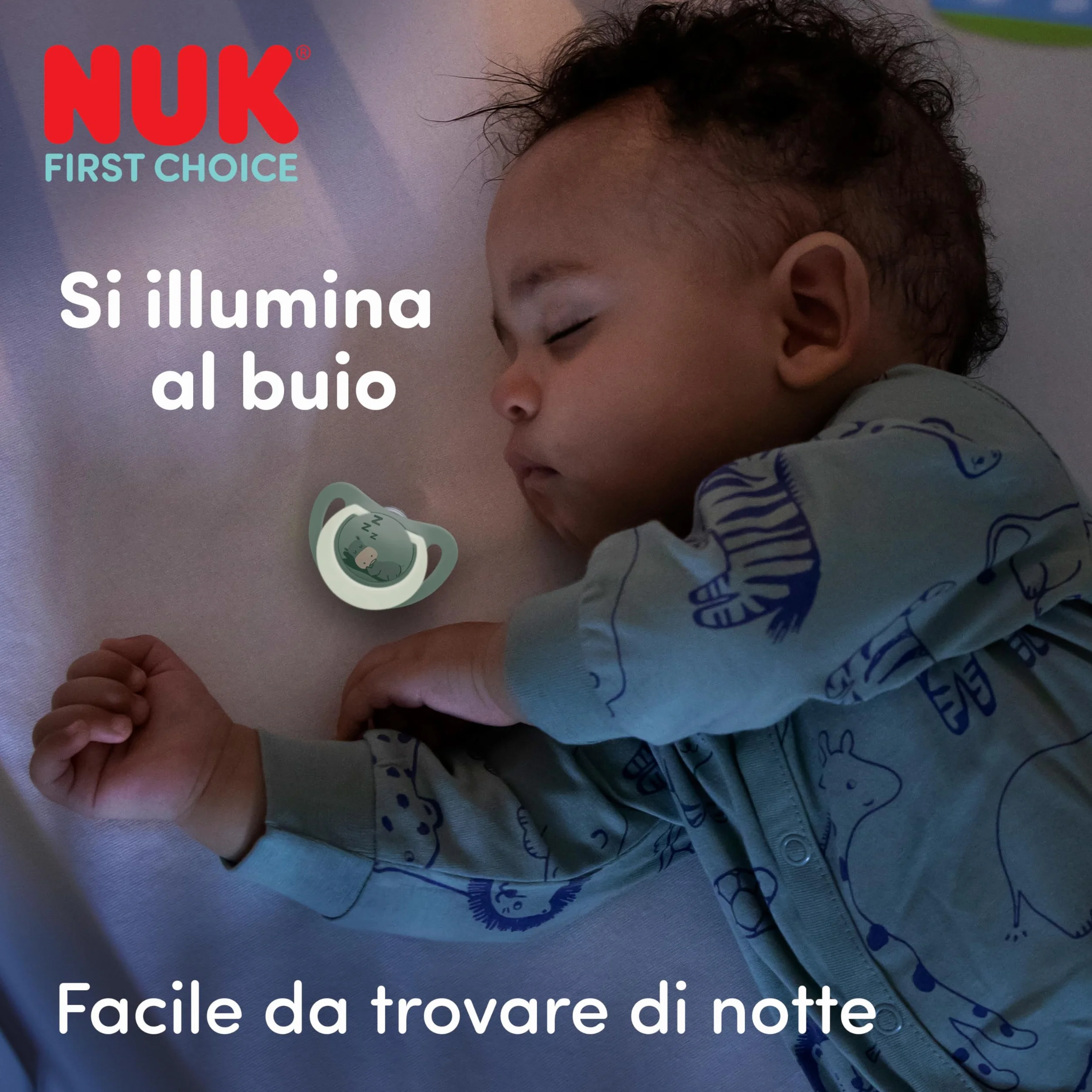 NUK First Choice Day & Night Ciuccio Ortodontico 18-36 Mesi Illuminante Confezione da 4