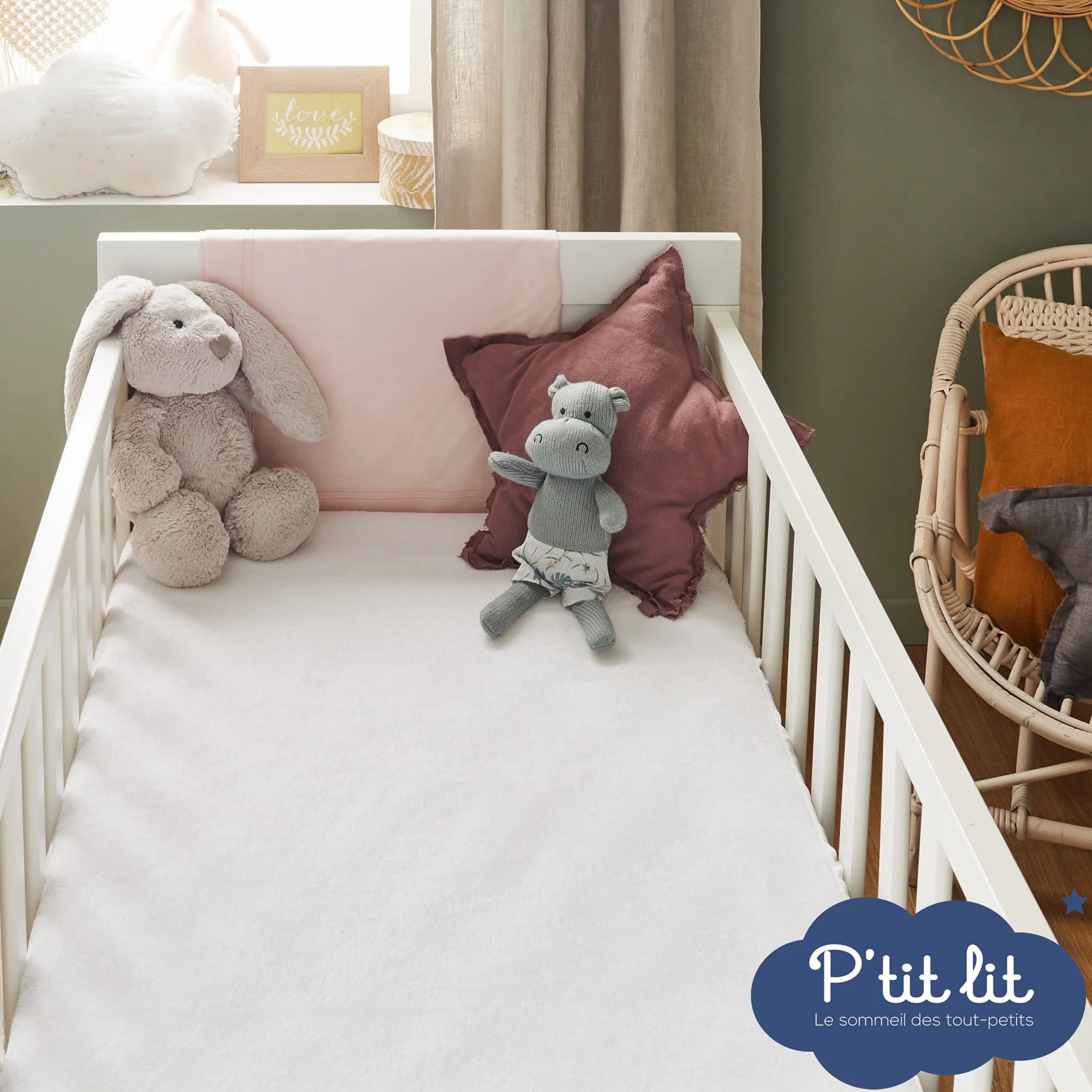 Coprimaterasso Bambini Antiacaro Impermeabile 60x120 cm 100% Spugna di Cotone Oeko Tex®