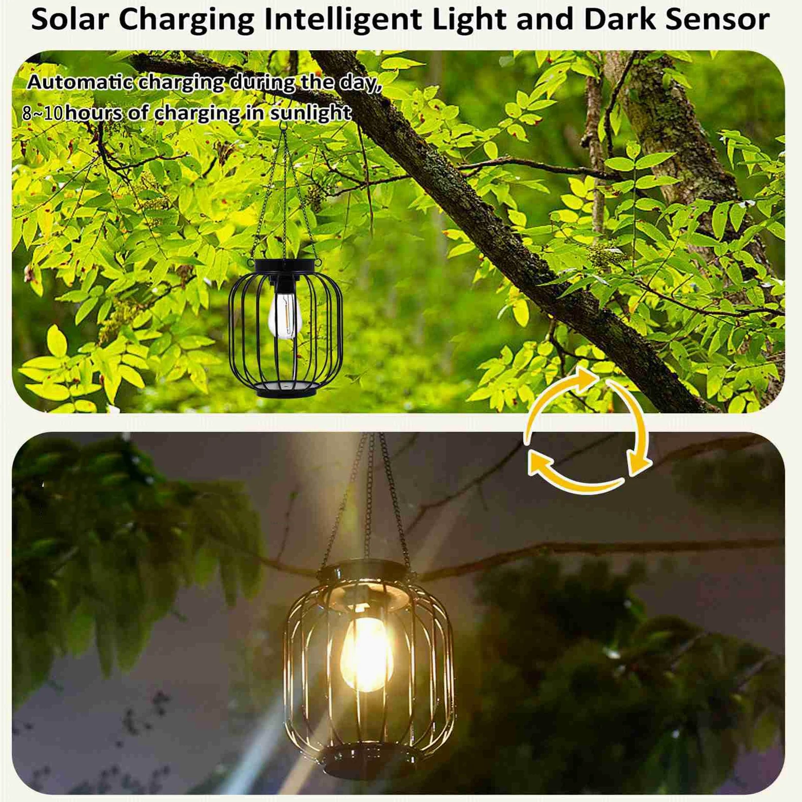 Keenso Solar Outdoor Lights Elegant Metal Lanterns for Garden Patio Yard