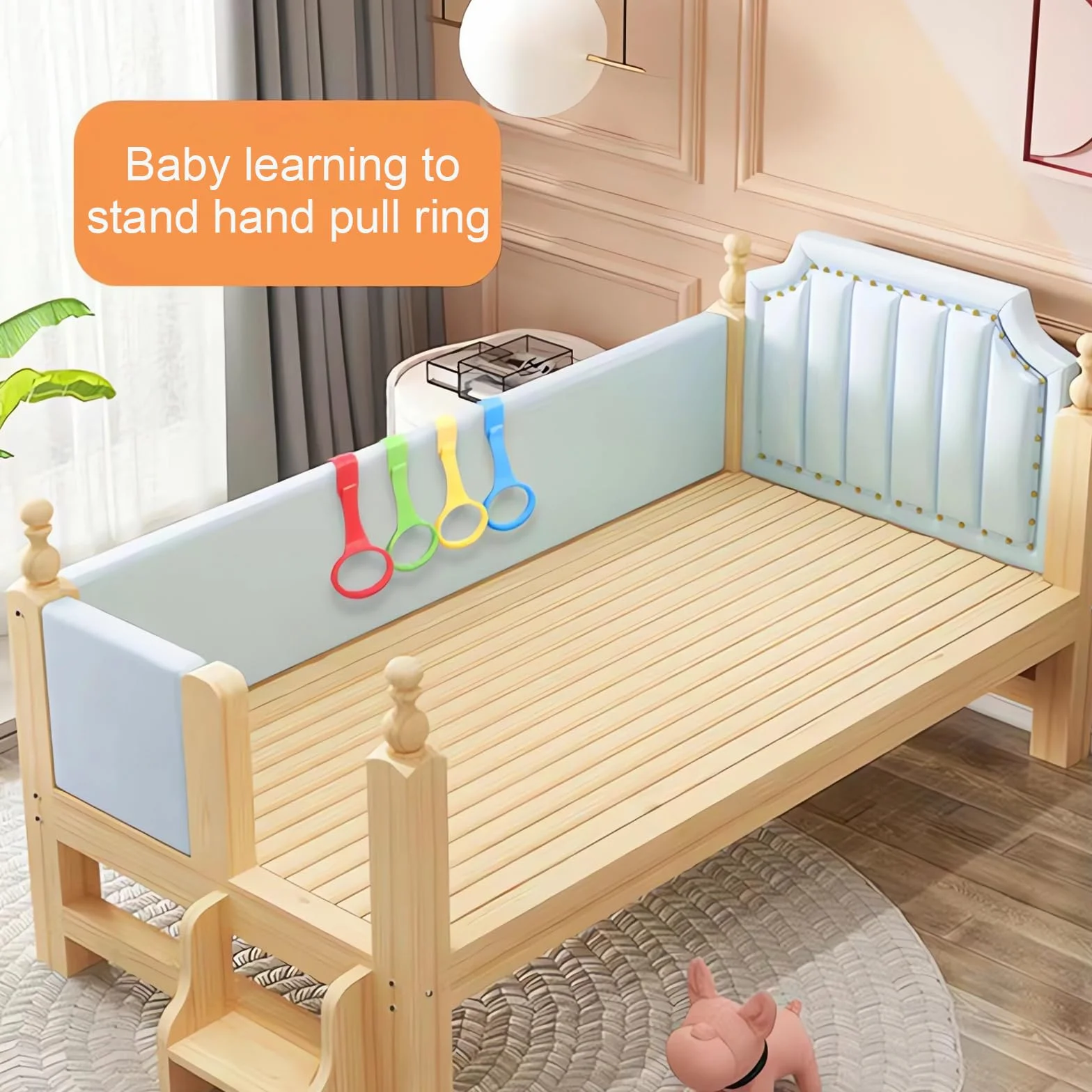 Anelli Box Bambini 6 Pezzi per Lettino Recinto Imparare a Stare in Piedi