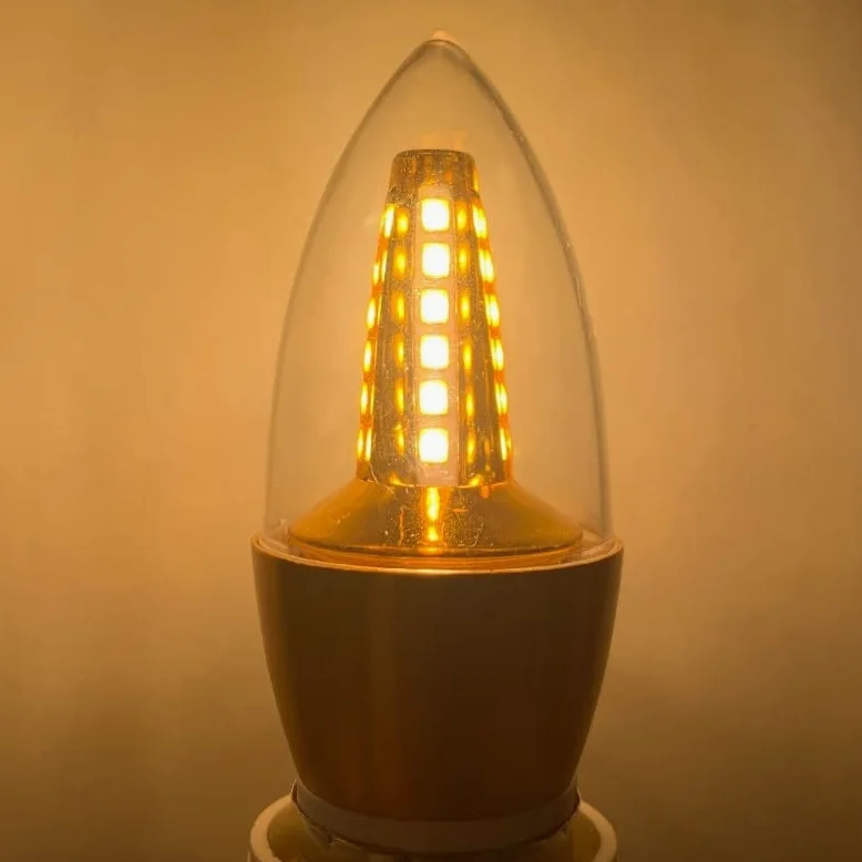 Luce di casa lampadina della candela di 20pcs/lot LED dorata/argento E14 sorgente luminosa del lampadario a bracci di cristallo della luce del cereale della vite(Tri-colour,E14 Silver 9W)