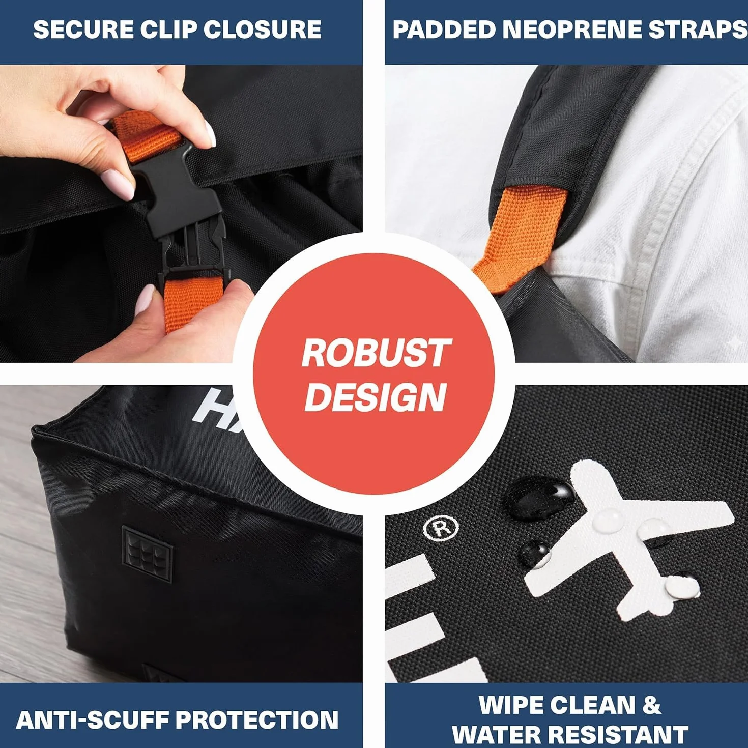 Bramble Borsa da Trasporto Passeggino per Aereo Gate Check Nylon Balistico Idrorepellente 90x60x35 cm Nero