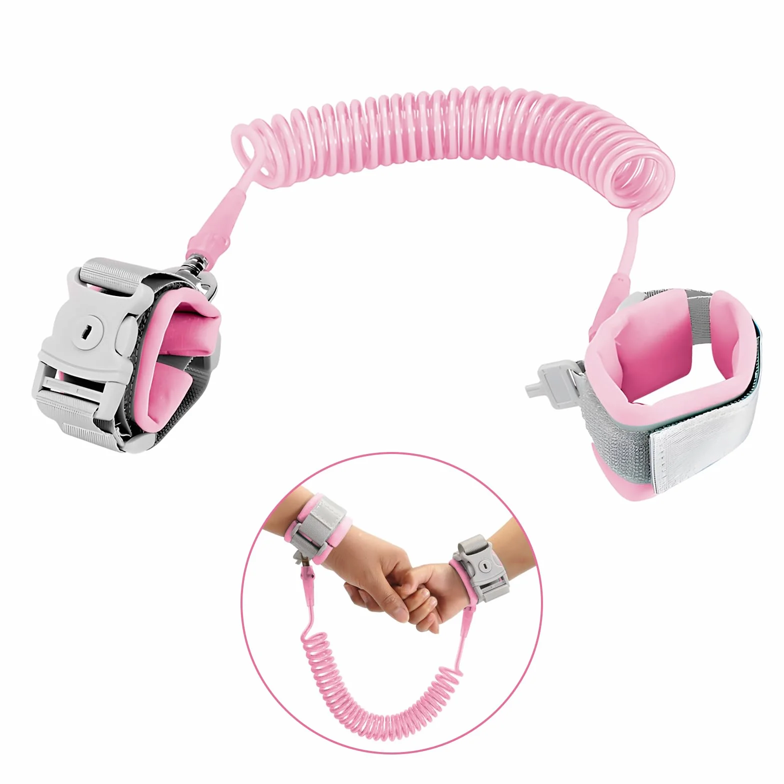Bambini Guinzaglio Polso di Sicurezza 2.5M Anti Perso Cintura Rosa