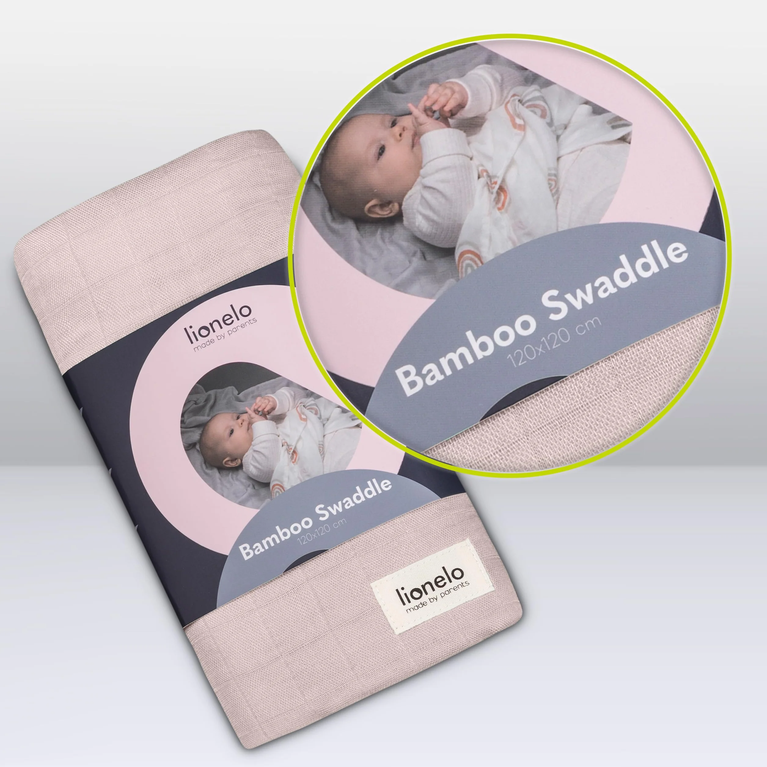 Lionelo Bamboo Swaddle mussola per fasciare neonato cotone bambù 100% naturale 120 x 120 cm Beige