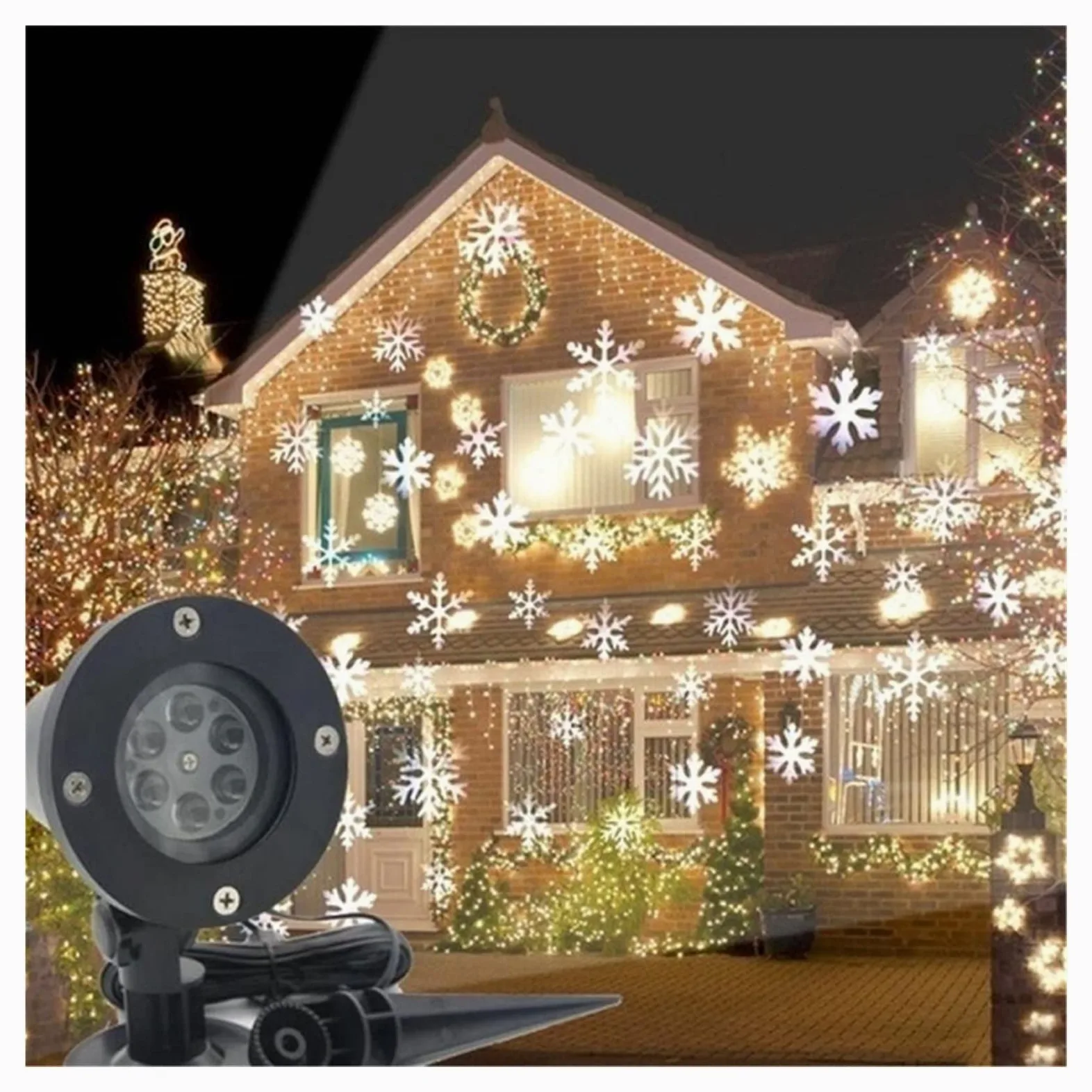 Proiettori Proiettore di Fiocchi di Neve Luci LED di Natale Super Luminose Lampada di Proiezione a LED per Prato Esterno Decorazione di Paesaggio Impermeabile Proiettore di Fiocchi di Neve Luci di Nat