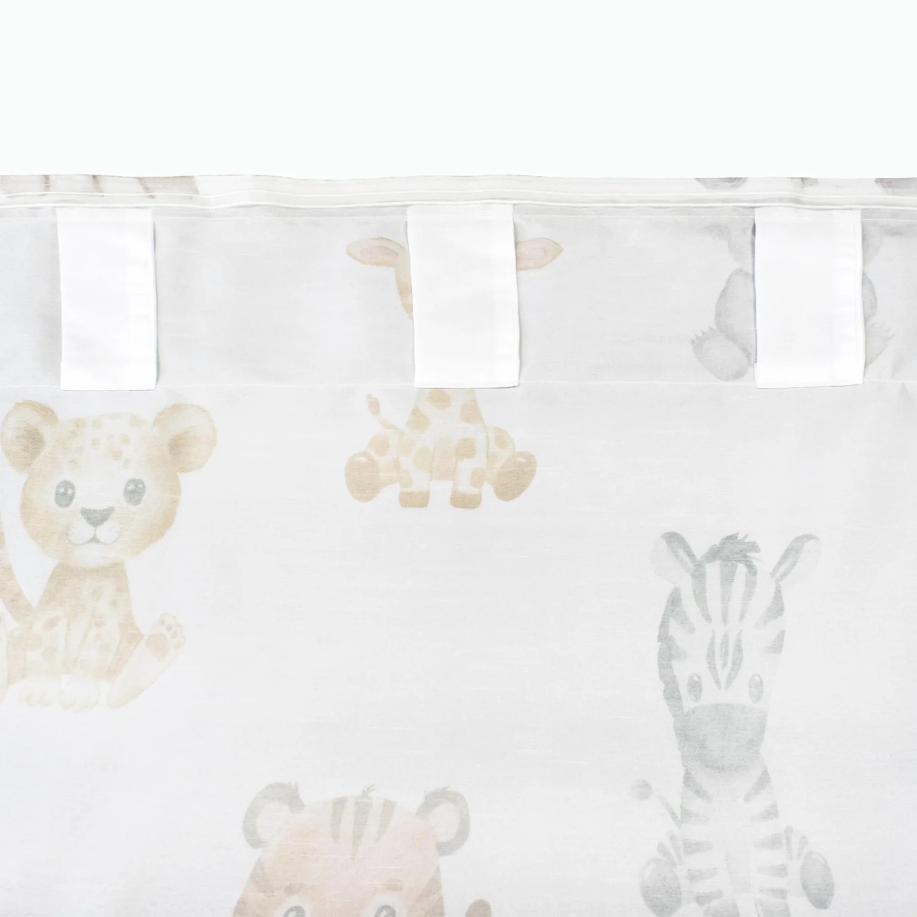 Delindo Lifestyle Tenda per cameretta bambini African 140x175 cm bianco opaco con passanti nascosti
