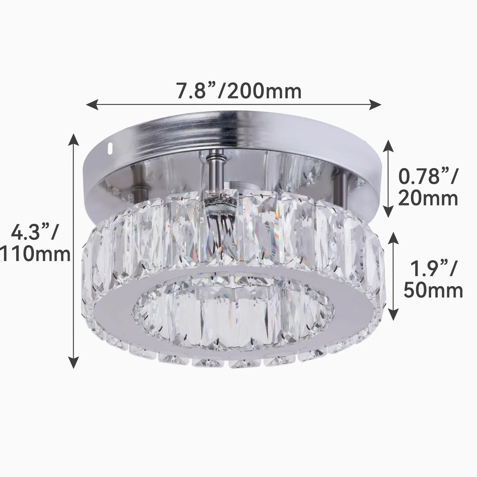 FRIXCHUR Lampadario di cristallo moderno piccolo da incasso lampada da soffitto a LED in cristallo per sala da pranzo camera da letto soggiorno corridoio (bianco freddo)