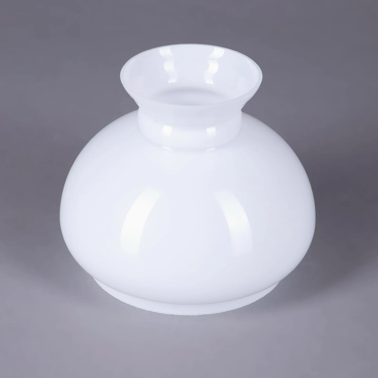 Lampada in vetro a petrolio, colore bianco lucido, Ø 120 mm, vetro di ricambio