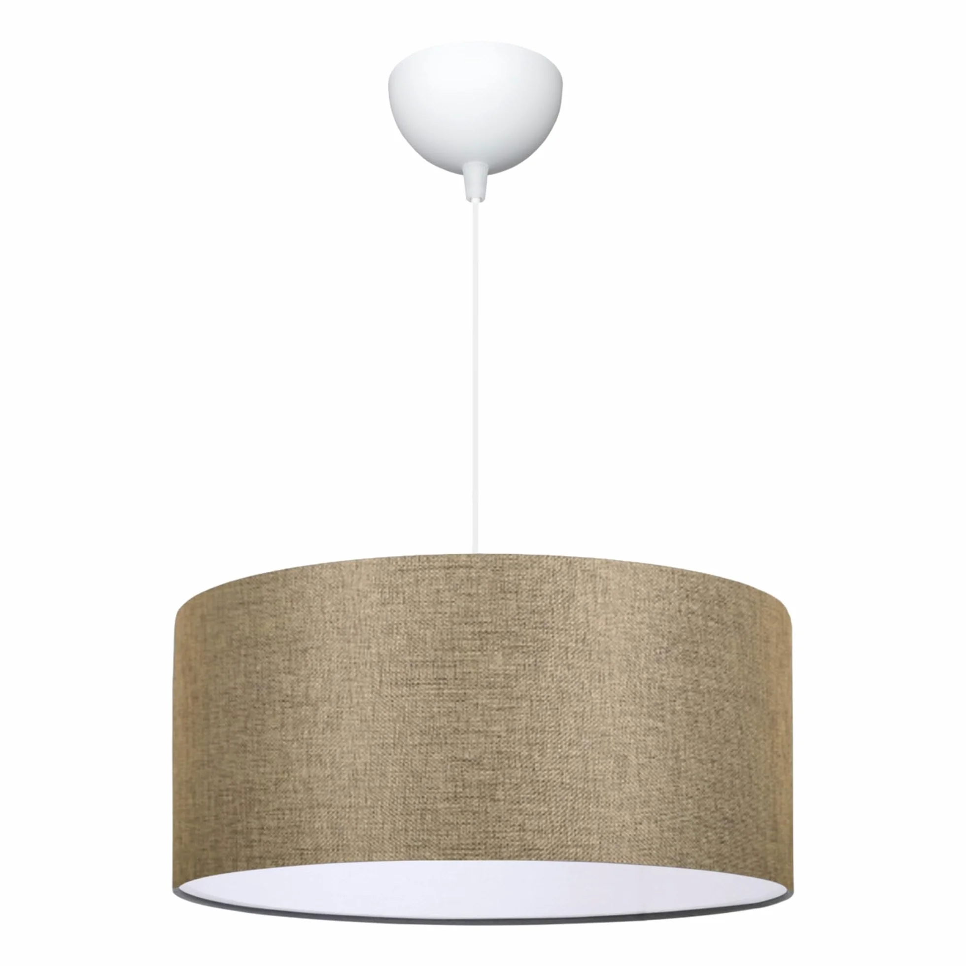 lux.pro Lampada a Sospensione Lampada da Soffitto con Paralume Cilindrico Lampada Pendente con Abat-Jour in Tessuto - Beige