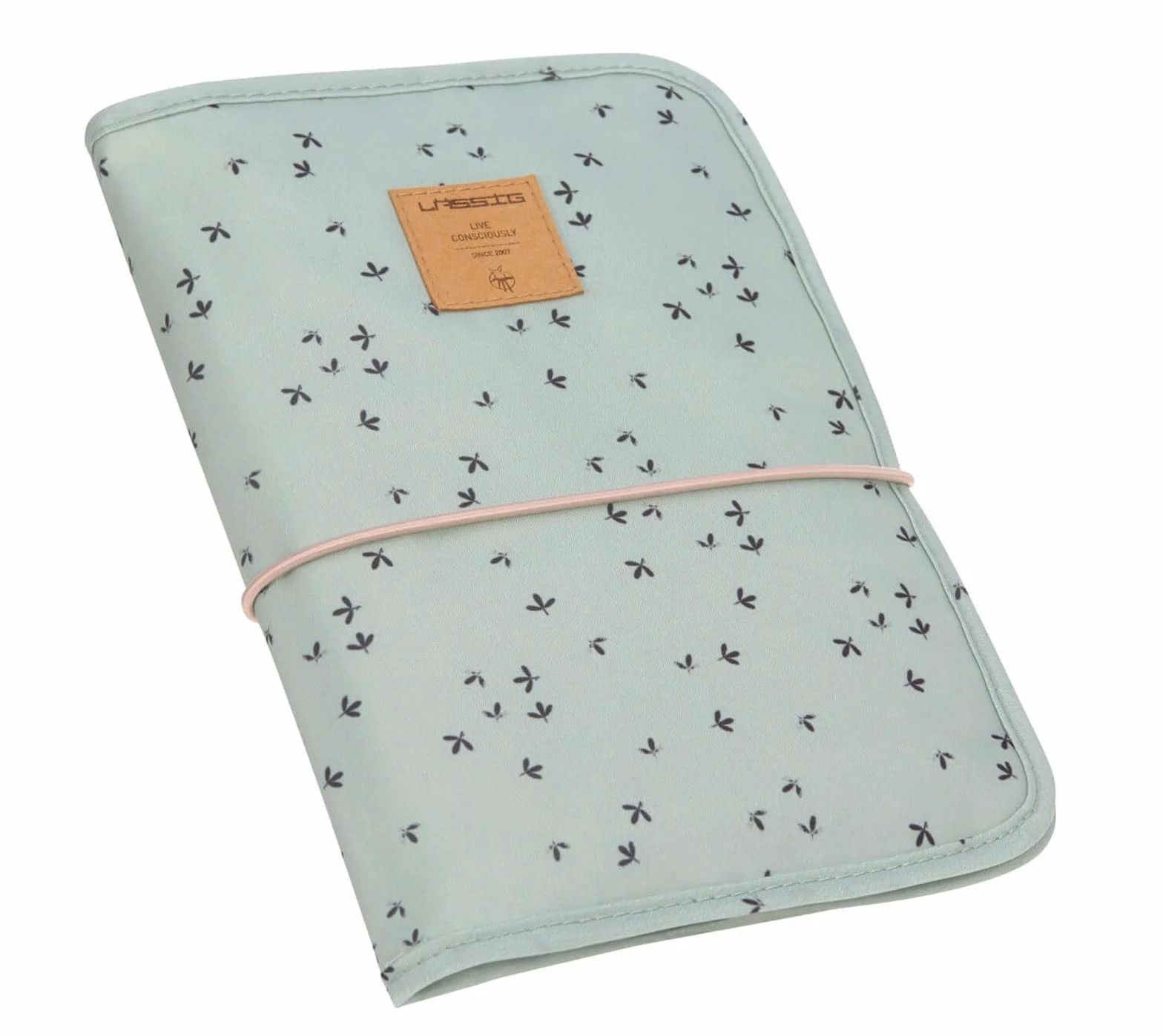 LÄSSIG Borsa per pannolini con fasciatoio e scomparto salviette Cambiare Pouch Floral Mint
