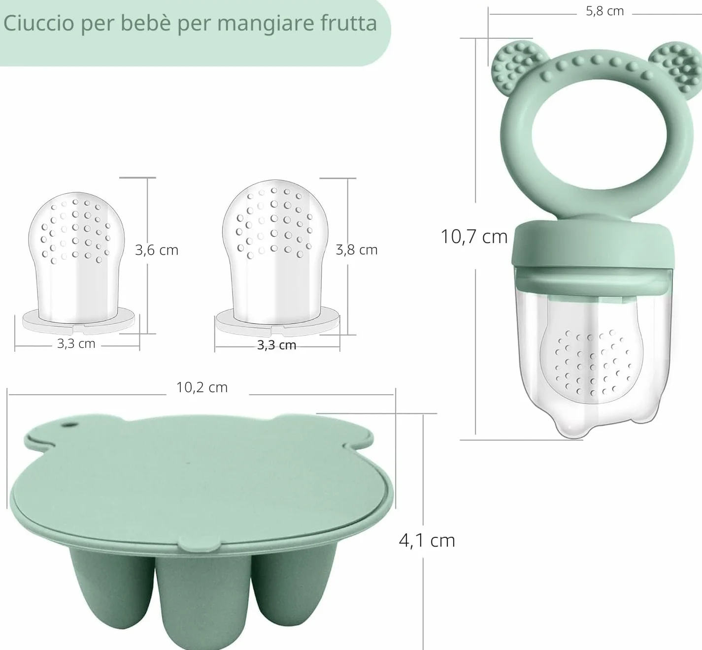 Ciuccio Mam Frutta 4M+ Stampo per Ghiaccioli al Latte Materno Silicone Morbido Senza BPA
