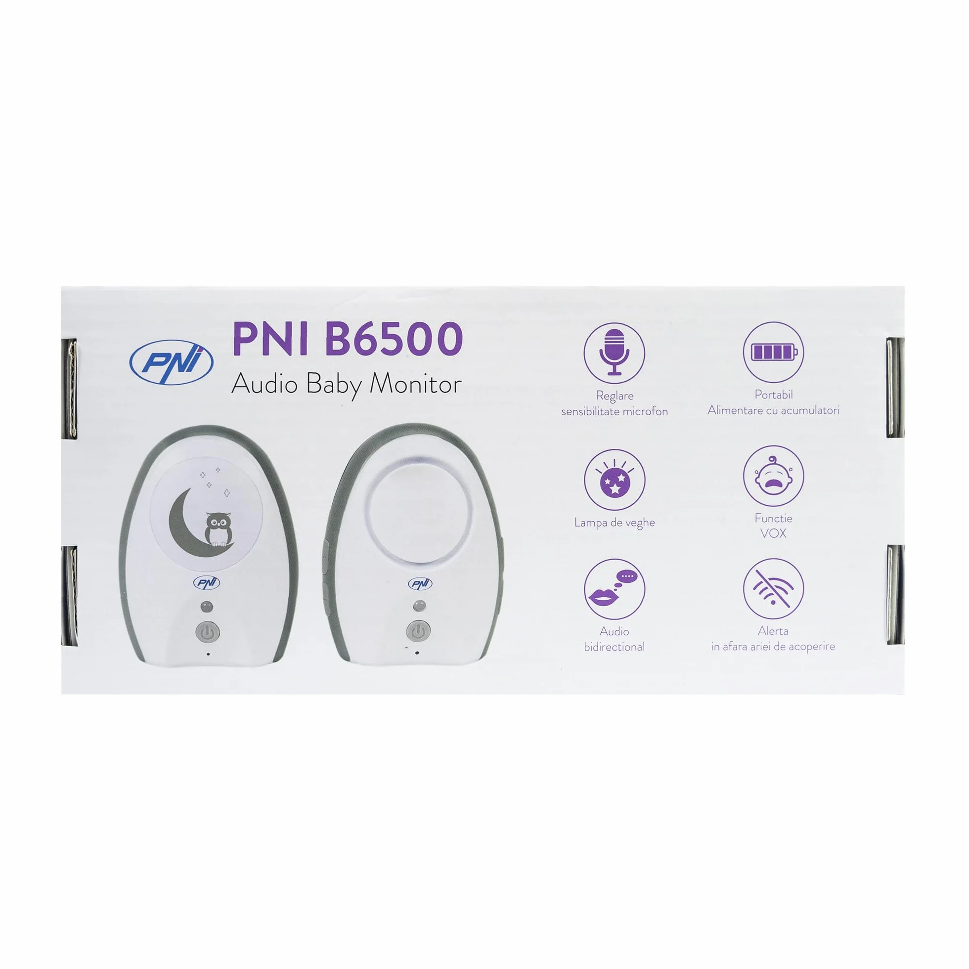 Audio Baby Monitor PNI B6500 bezprzewodowy z lampką nocną, Vox i Pager
