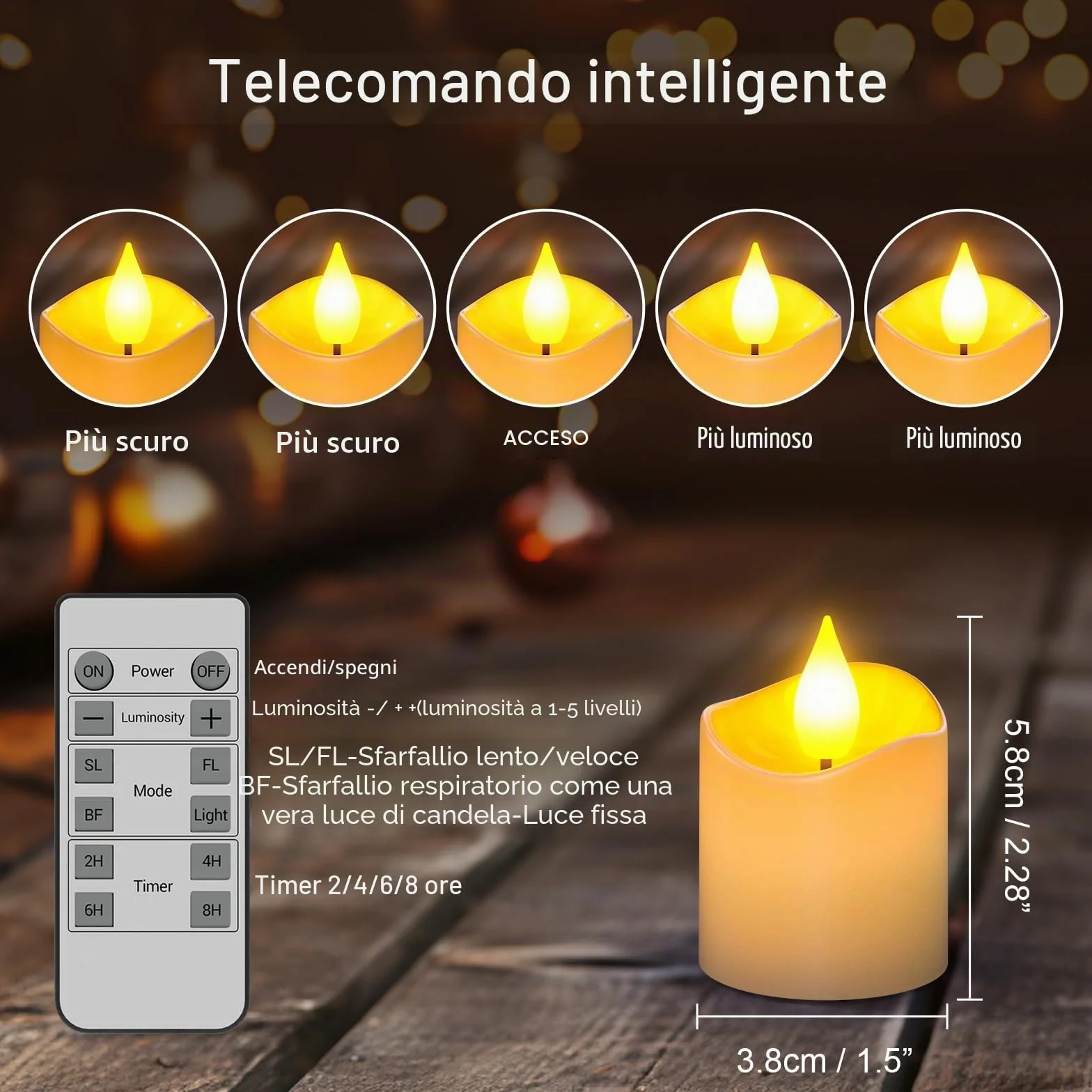 SoulBay Candele ricaricabili, 12 candele a LED senza fiamma, con telecomando e timer, candele elettriche tremolanti con base di ricarica per casa, stanza, tavolo, decorazione di Halloween