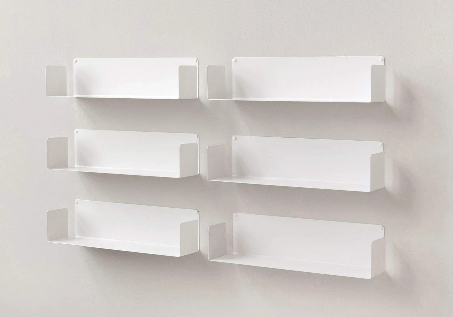 Mensole da Parete per Libri 45 cm Bianche Design Invisibile Minimalista Made in Italy