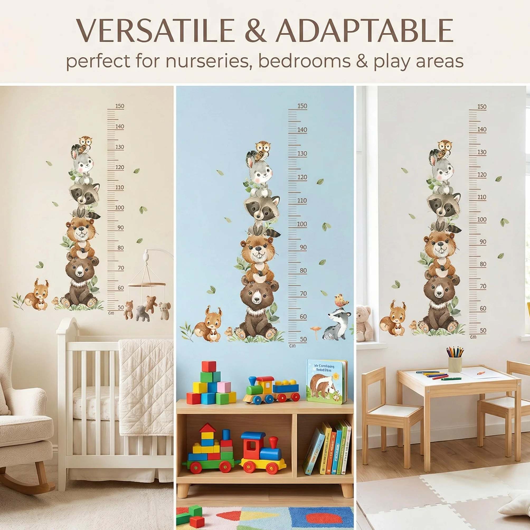 Metro adesivo murale misura altezza bambini 50-150 cm decorazione camerette