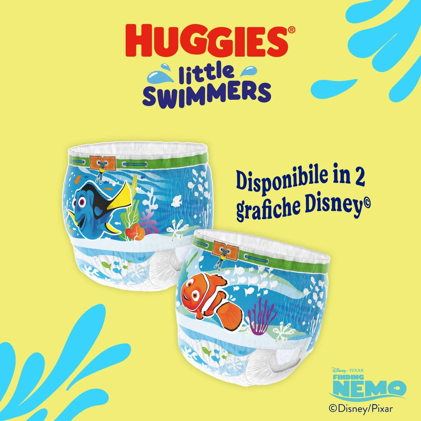 Huggies Little Swimmers Pannolini Taglia 3-4 (7-15 kg) Pannolino Costumino Design Disney 20 Pz