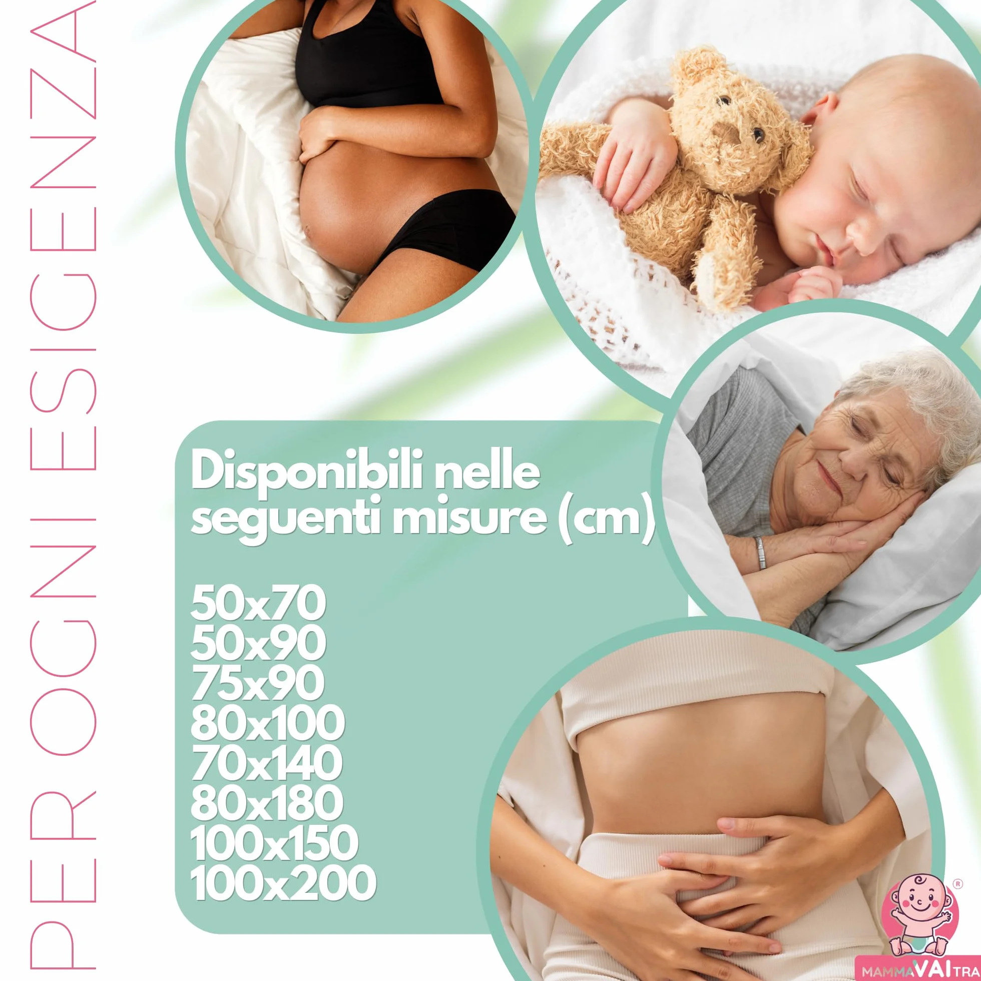 Traversa Impermeabile in Bambù Lavabile 80 x 100 cm Coprimaterasso Lettino Neonato