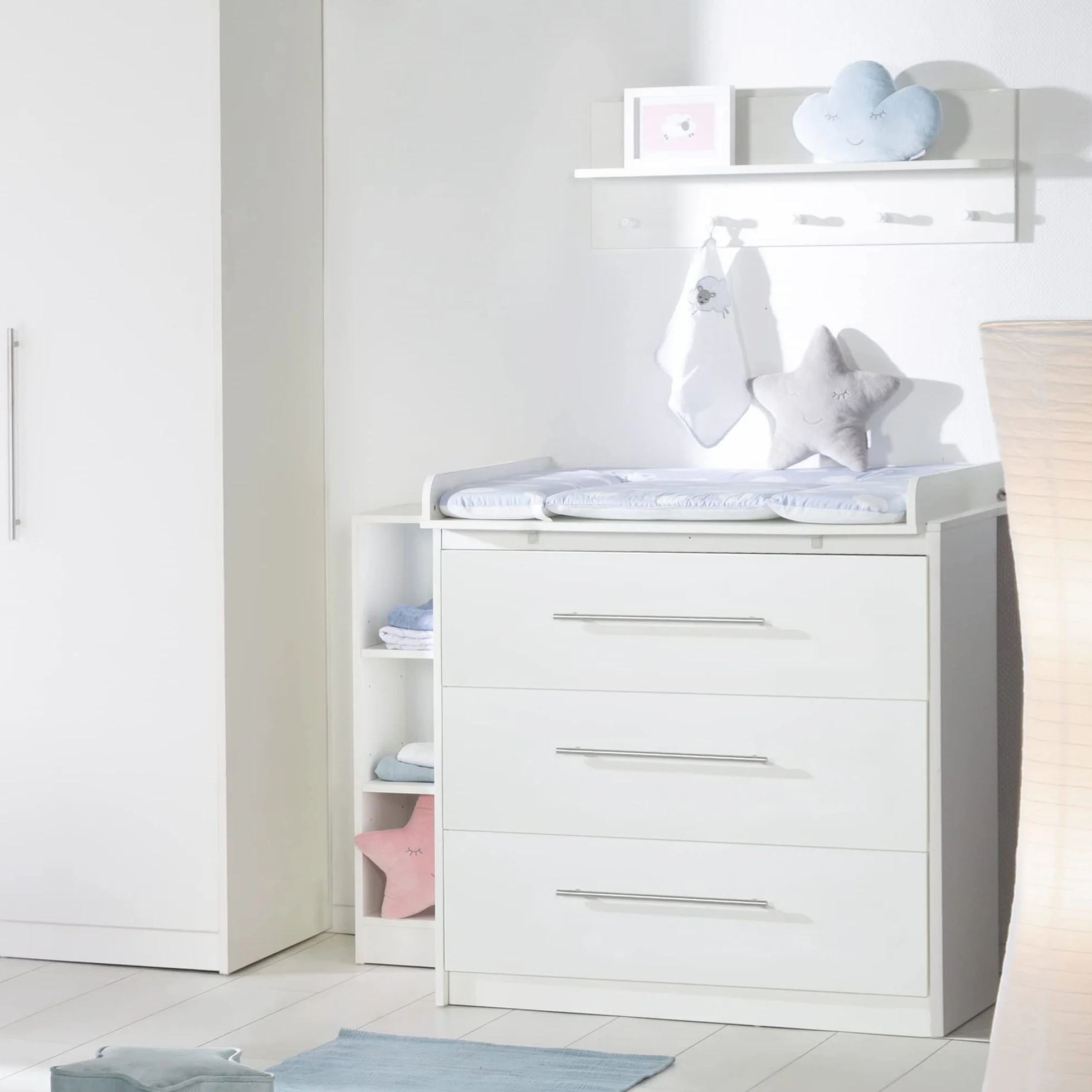 roba Set da camera Maren letto combinato 70 x 140 cm fasciatoio sottile armadio 3 ante bianco