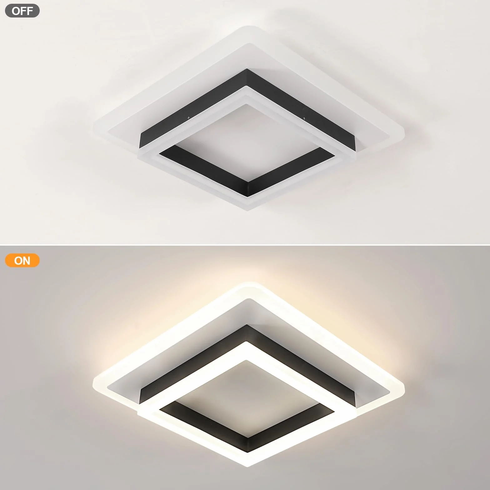 Comely Plafoniera Led Soffitto Quadrata, 30W Moderna Lampada da Soffitto Luce Naturale 4500K, Acrilico Lampadario LED Soffitto per Camera da letto, Soggiorno, Cucina, Corridoio
