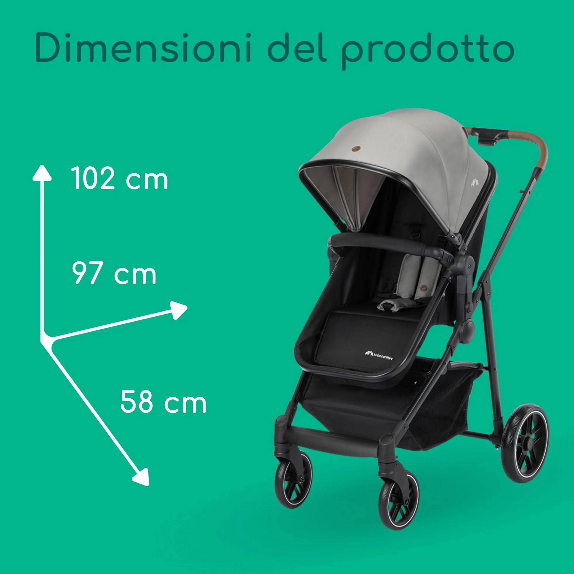 Bebeconfort Haze Trio Lux Passeggino Trio 0-4 anni 22 kg 2 in 1 Tinted Grey