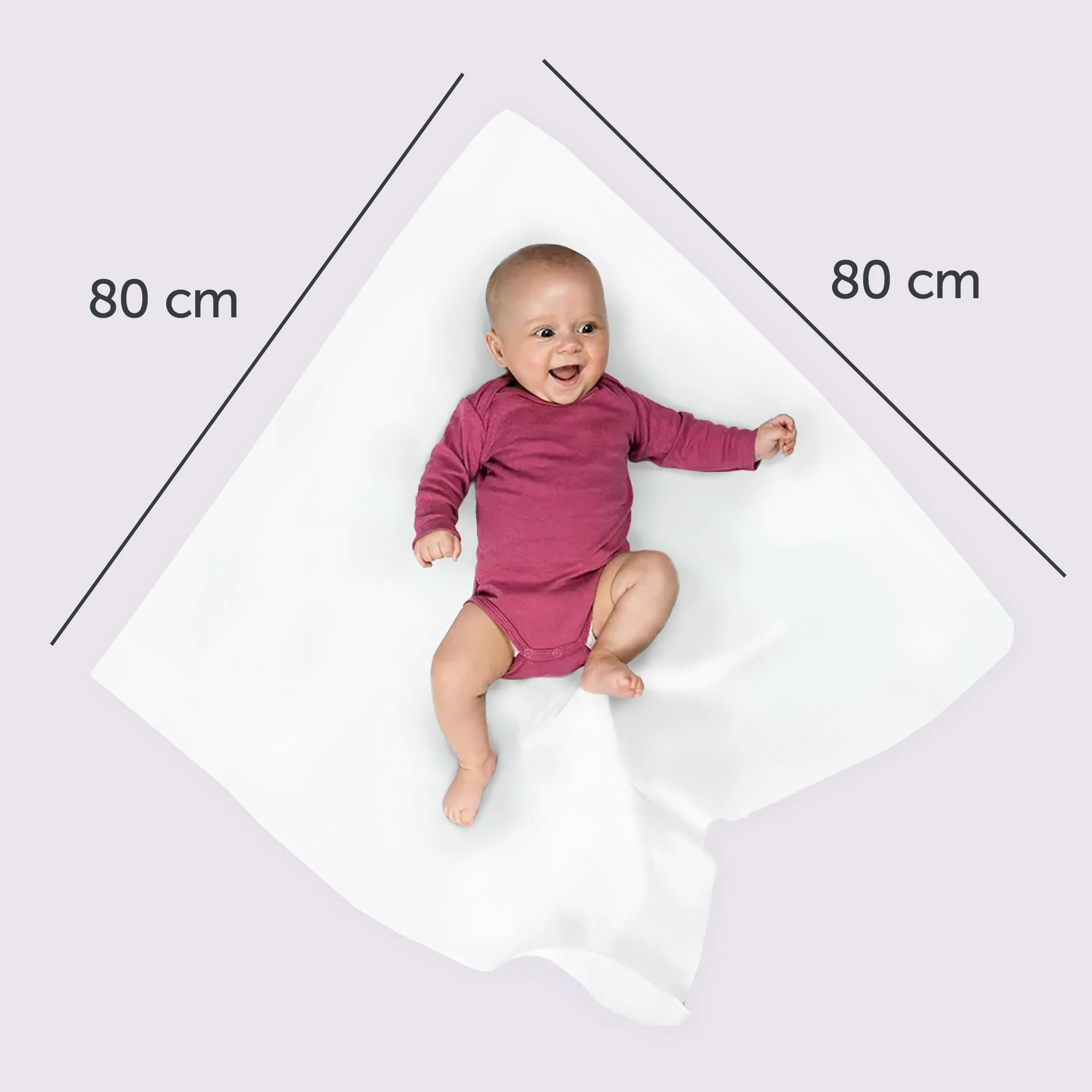 Teli in Mussola Neonato 80x80 cm 4 Pezzi Cotone 100% OekoTex Standard 100 Rosa Cipria