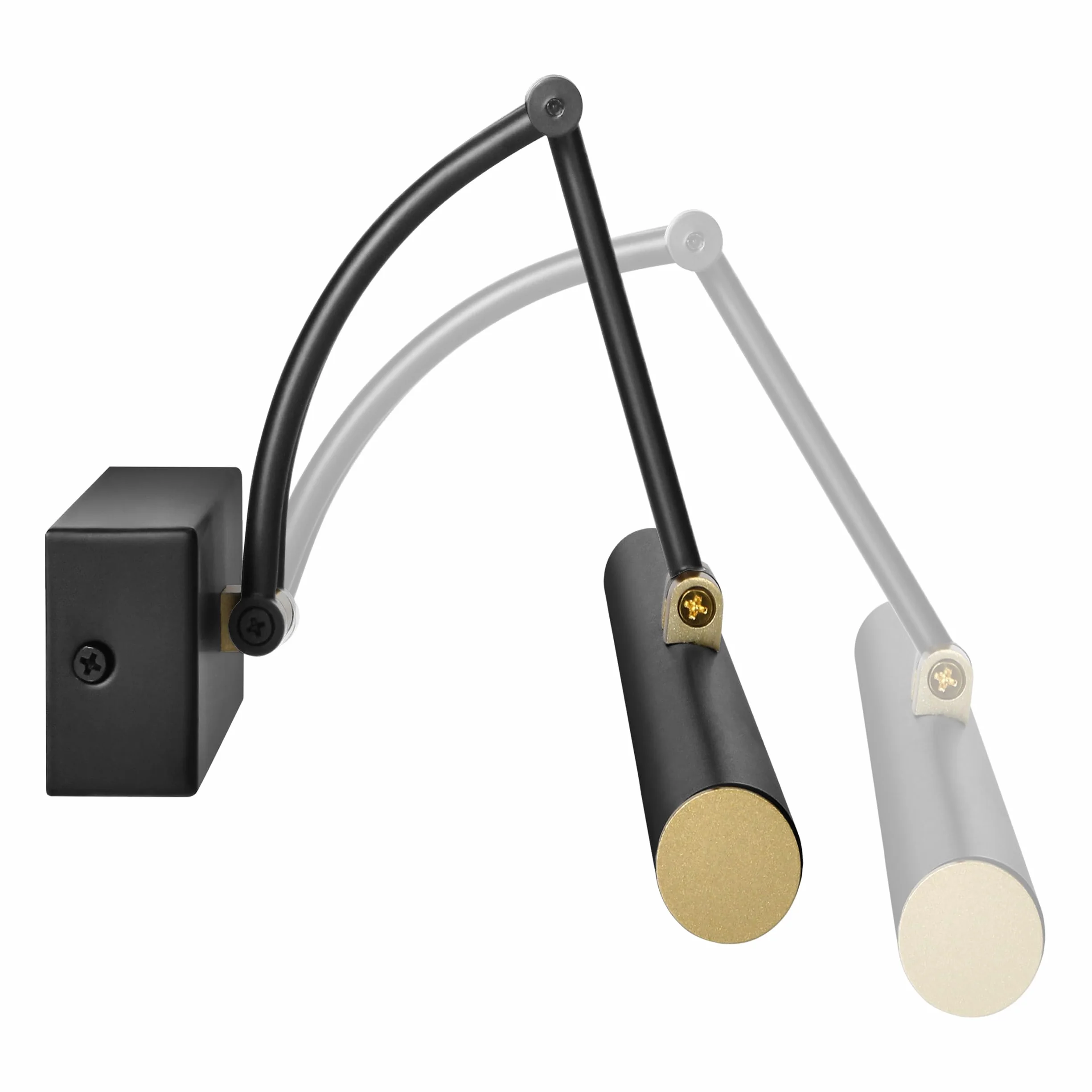 Lampada Specchio Bagno Colore Nero 4000K IP44 Applique Bagno Specchio con Braccio Mobile - Regolazione dell'Angolo di Illuminazione Design Moderno (40cm / 7W / 770lm)