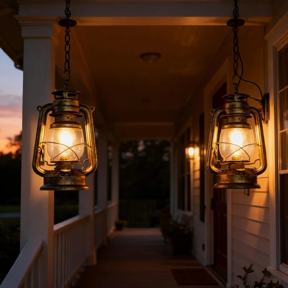 XINYASEE Lampade a sospensione per esterni, lampada vintage impermeabile, lampada a sospensione per giardino, lampada per gazebo, resistente alla pioggia, grado IP44, base a vite E27