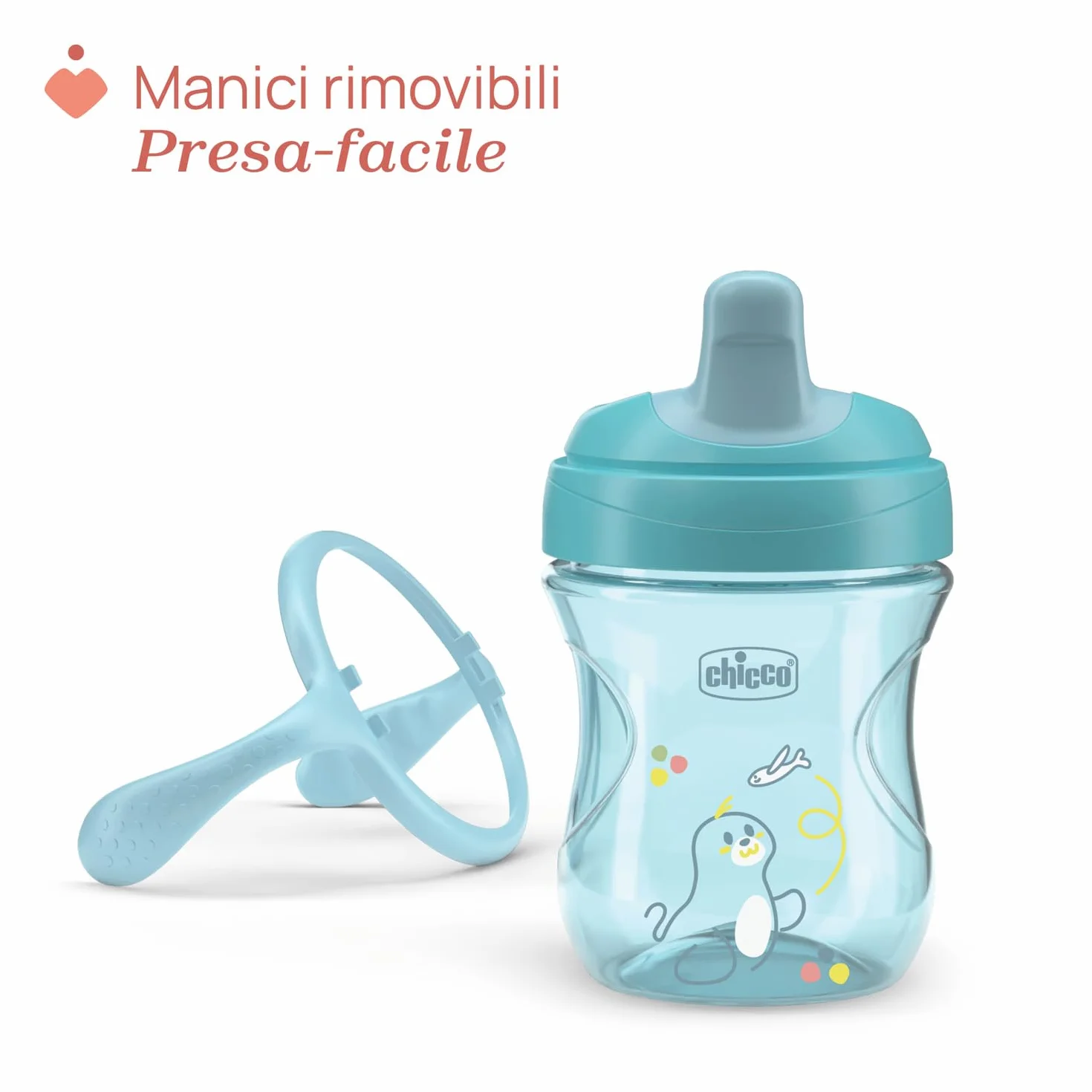 Chicco Training Cup Antigoccia per Bambini 6 Mesi+ Senza BPA Azzurro