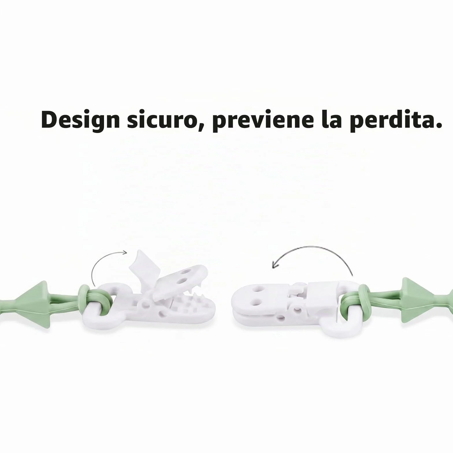 PandaEar Set di 5 Clip Portaciuccio in Silicone | Portaciuccio Monopezzo per Dentizione Bambini