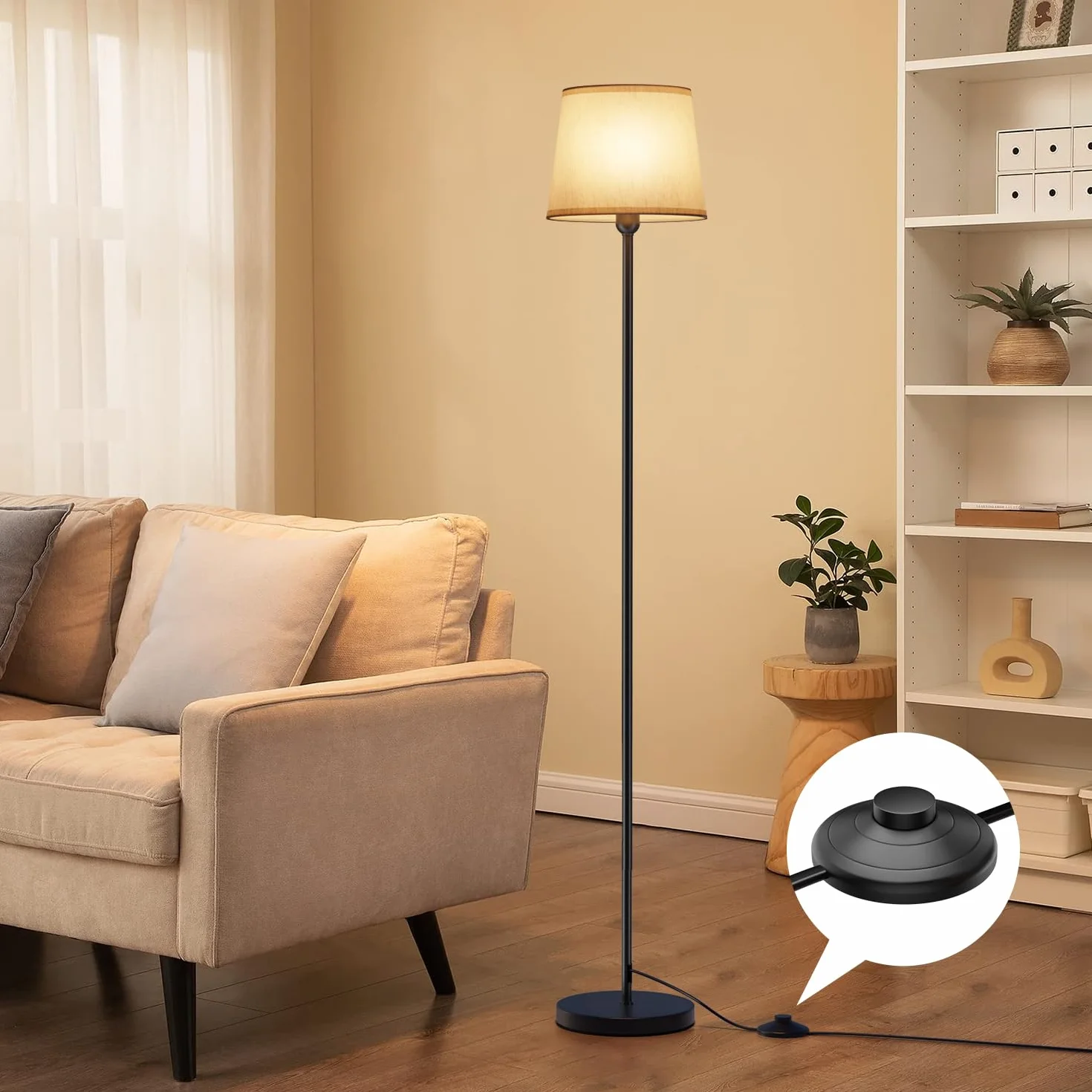 GPATIO Lampada da Terra con Telecomando, Piantana con 11 Cambiamenti di Colore, Luminosità Continua, Lampada da Pavimento con Lampadina Dimmerabile da per Soggiorno,Camera da Letto,Ufficio