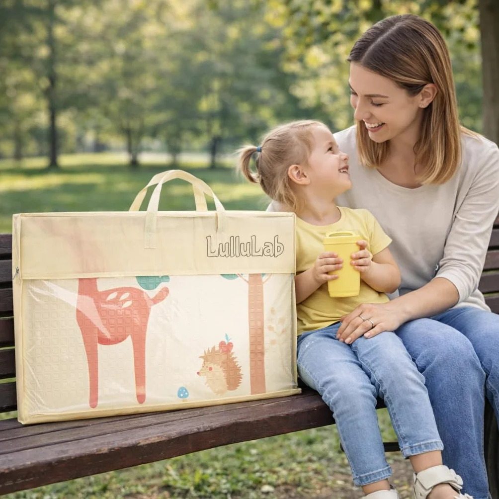 Tappeto Gioco Montessori Pieghevole Impermeabile 180x150x1 cm Schiuma per Bambini