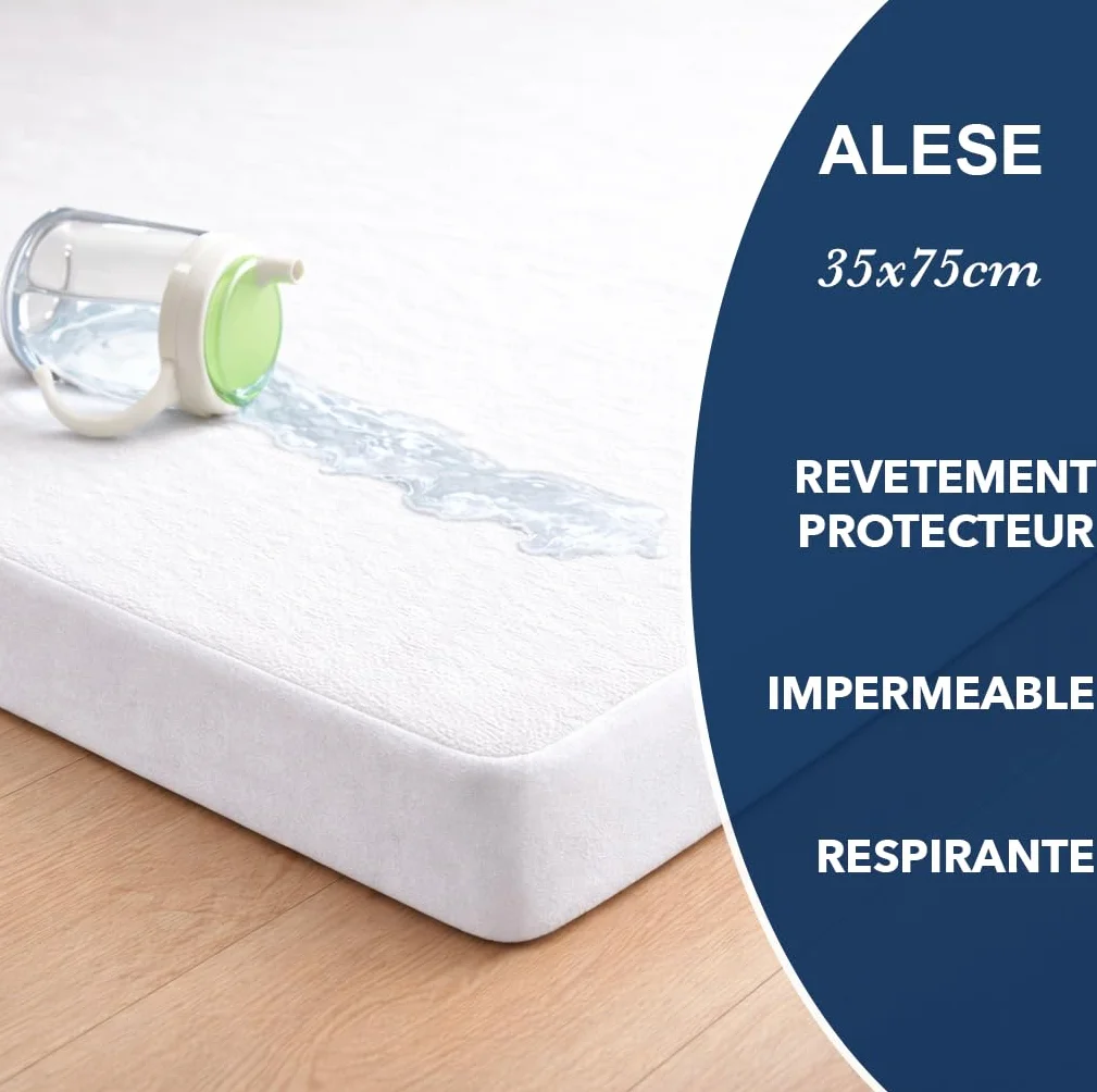 Coprimaterasso per Culla 100% impermeabile Certificato Oeko-Tex 35 x 75 cm