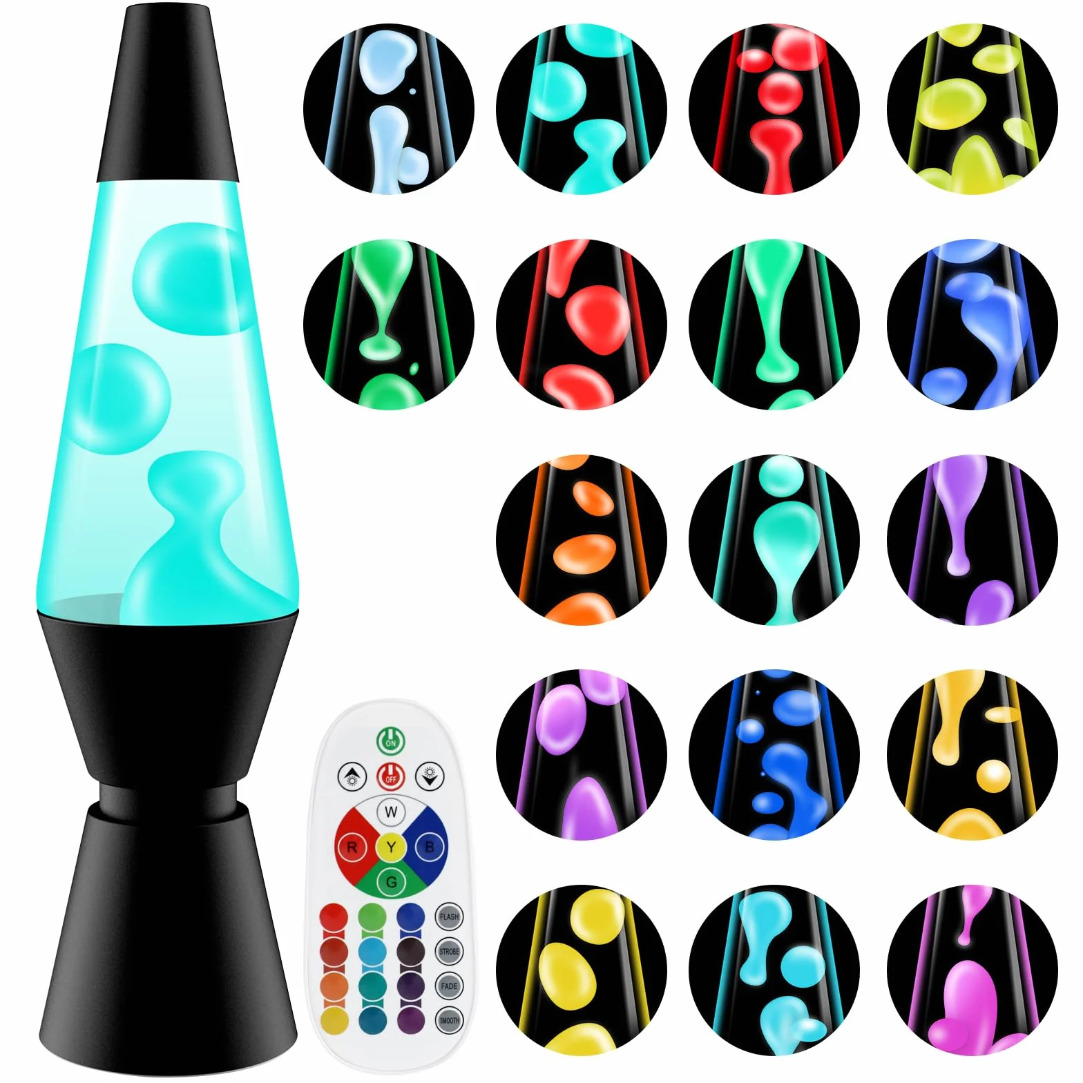 Lampada a Movimento Liquido, 17 Color e Telecomando per Bambini Decorazione