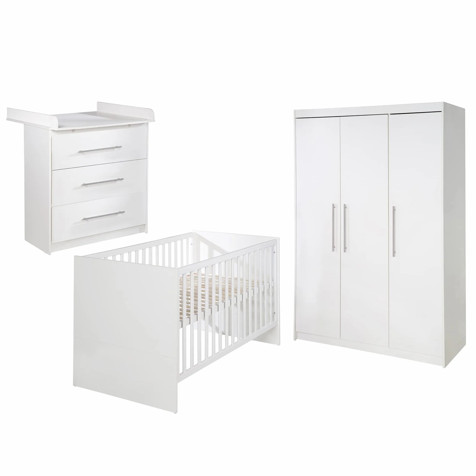 roba Set da camera Maren letto combinato 70 x 140 cm fasciatoio sottile armadio 3 ante bianco