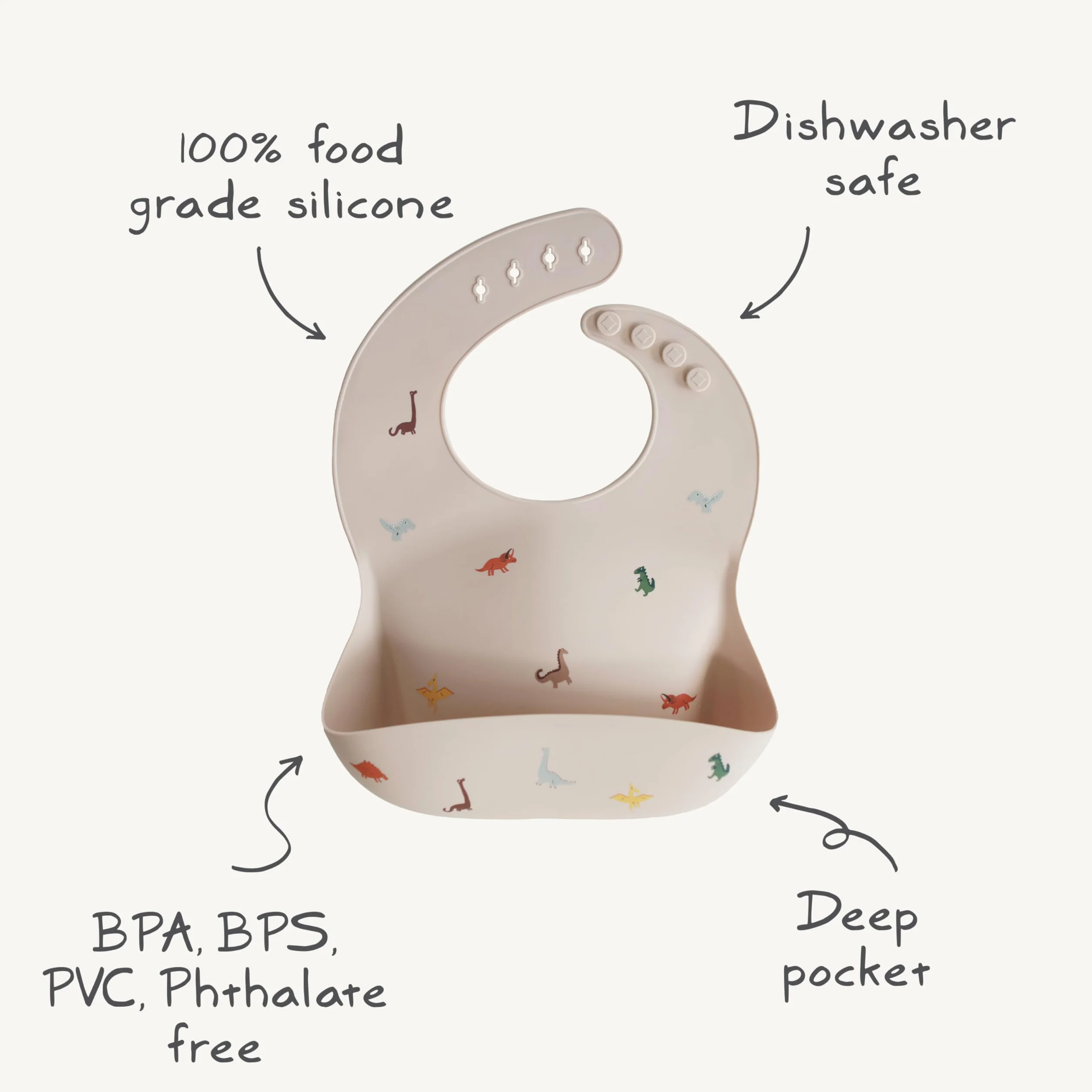 Mushie Silikon Lätzchen mit Auffangschale BPA frei wasserdicht Abwaschbar verstellbare Passform (Boat)
